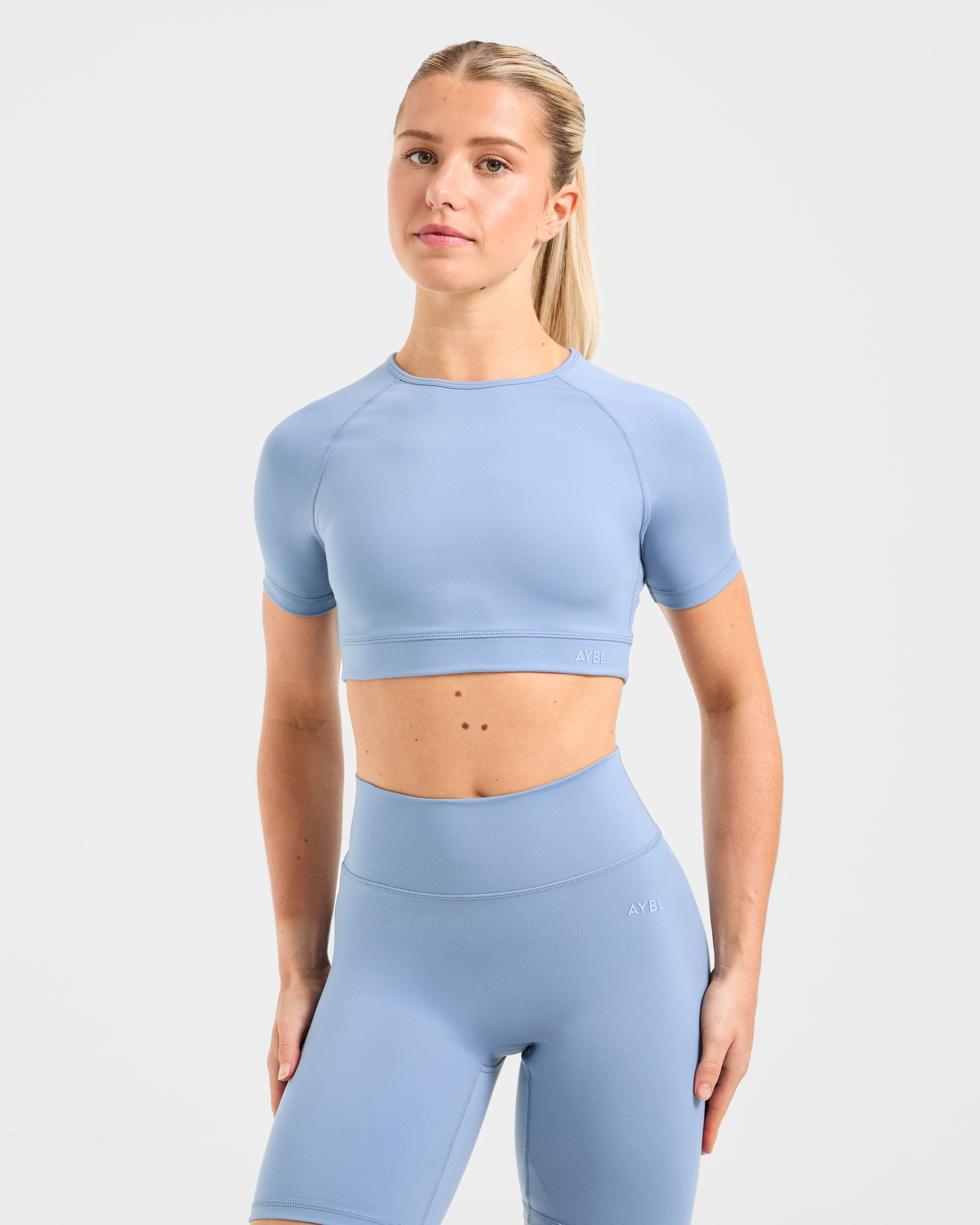 Crop Top Básico - Azul Plomo
