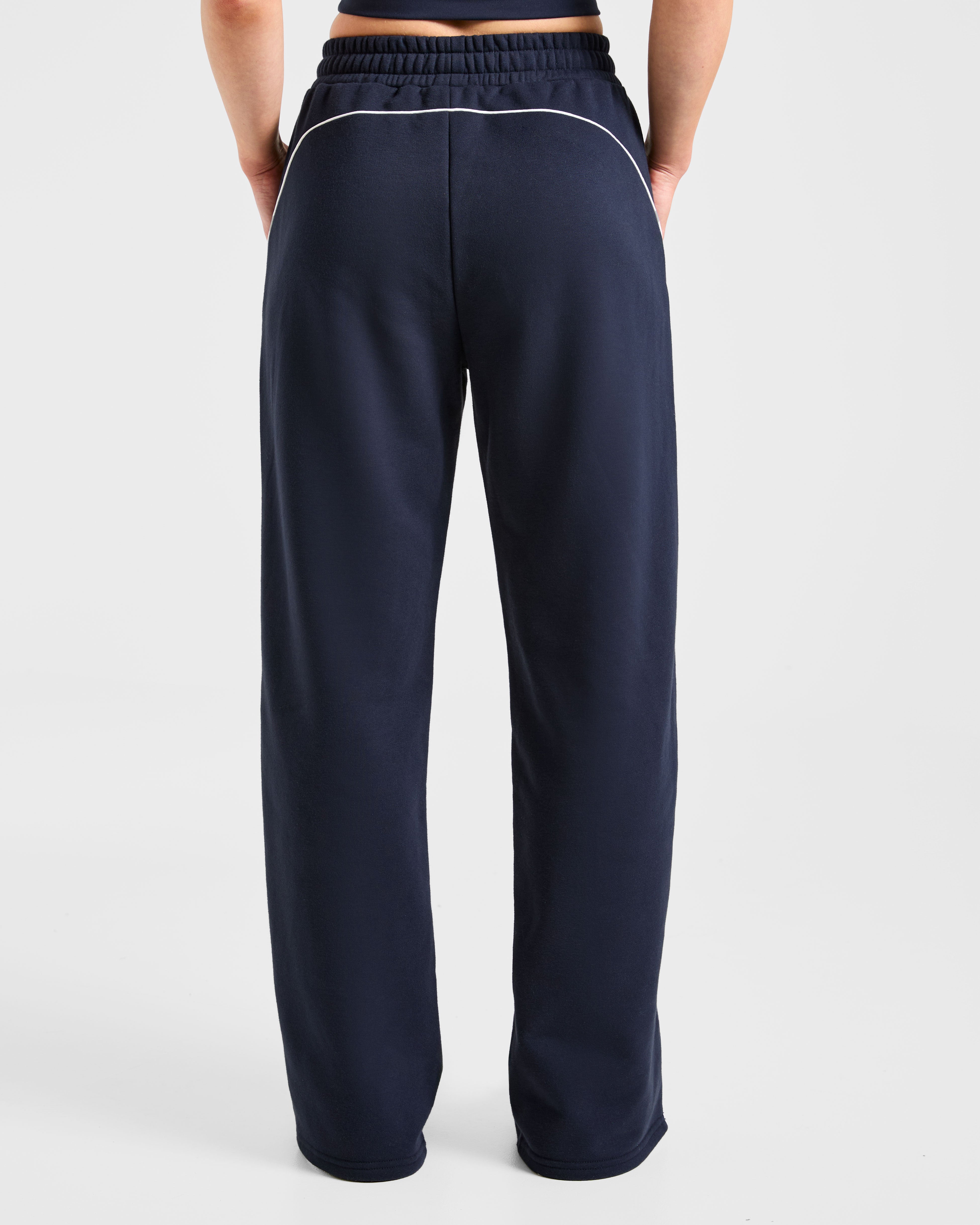 Pantalones Jogger de Pierna Recta - Azul Marino Apagado