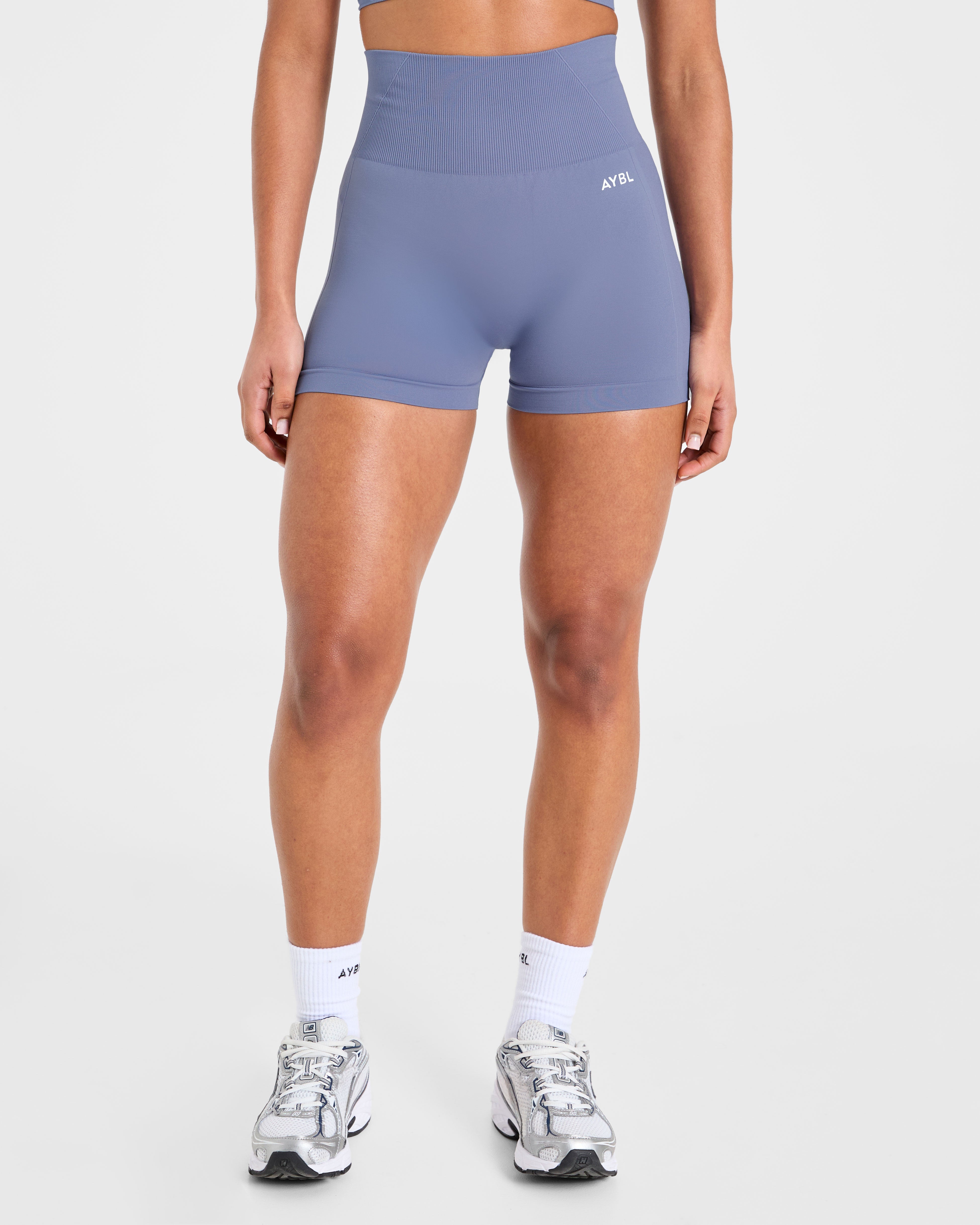Empower Shorts Sin Costuras - Azul Plata
