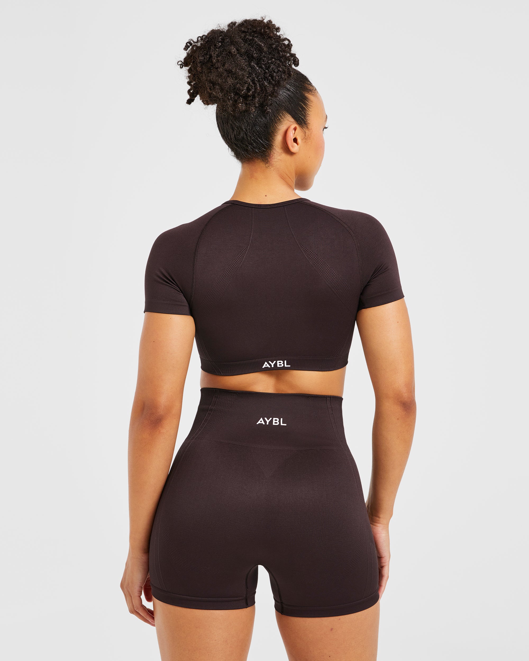 Crop Top Sin Costuras Balance V3 - Marrón Oscuro