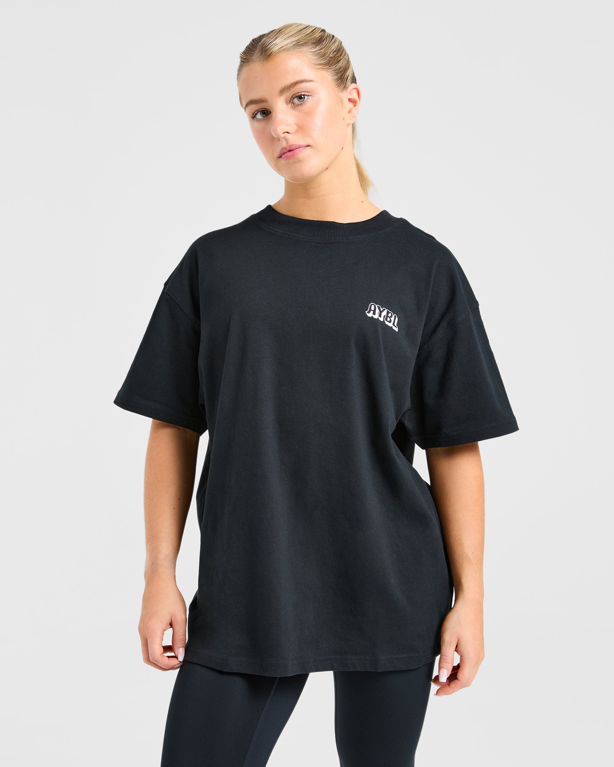 Camiseta Oversized Gym Girl Era - Negro