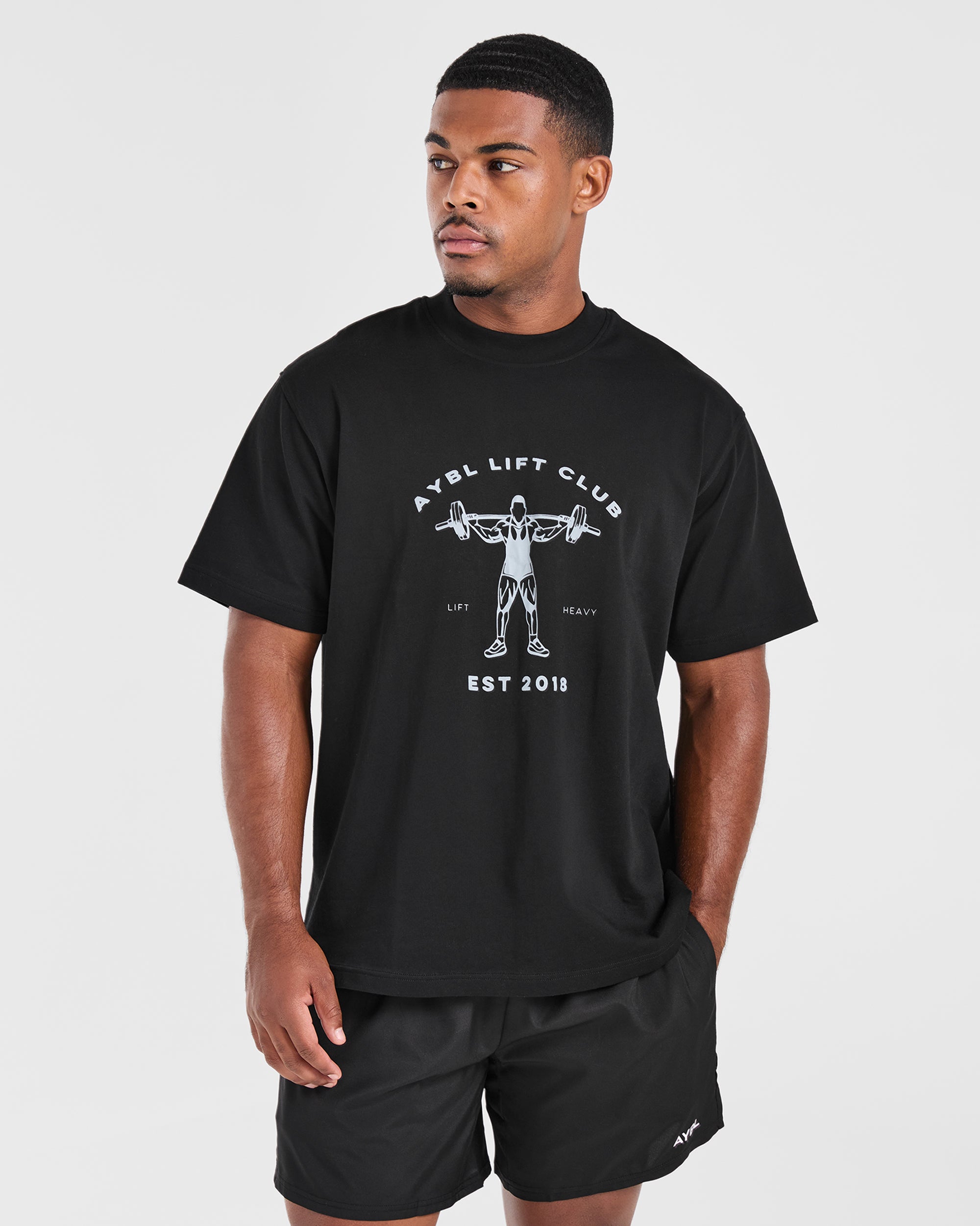 Camiseta Oversized Lift Club - Negro