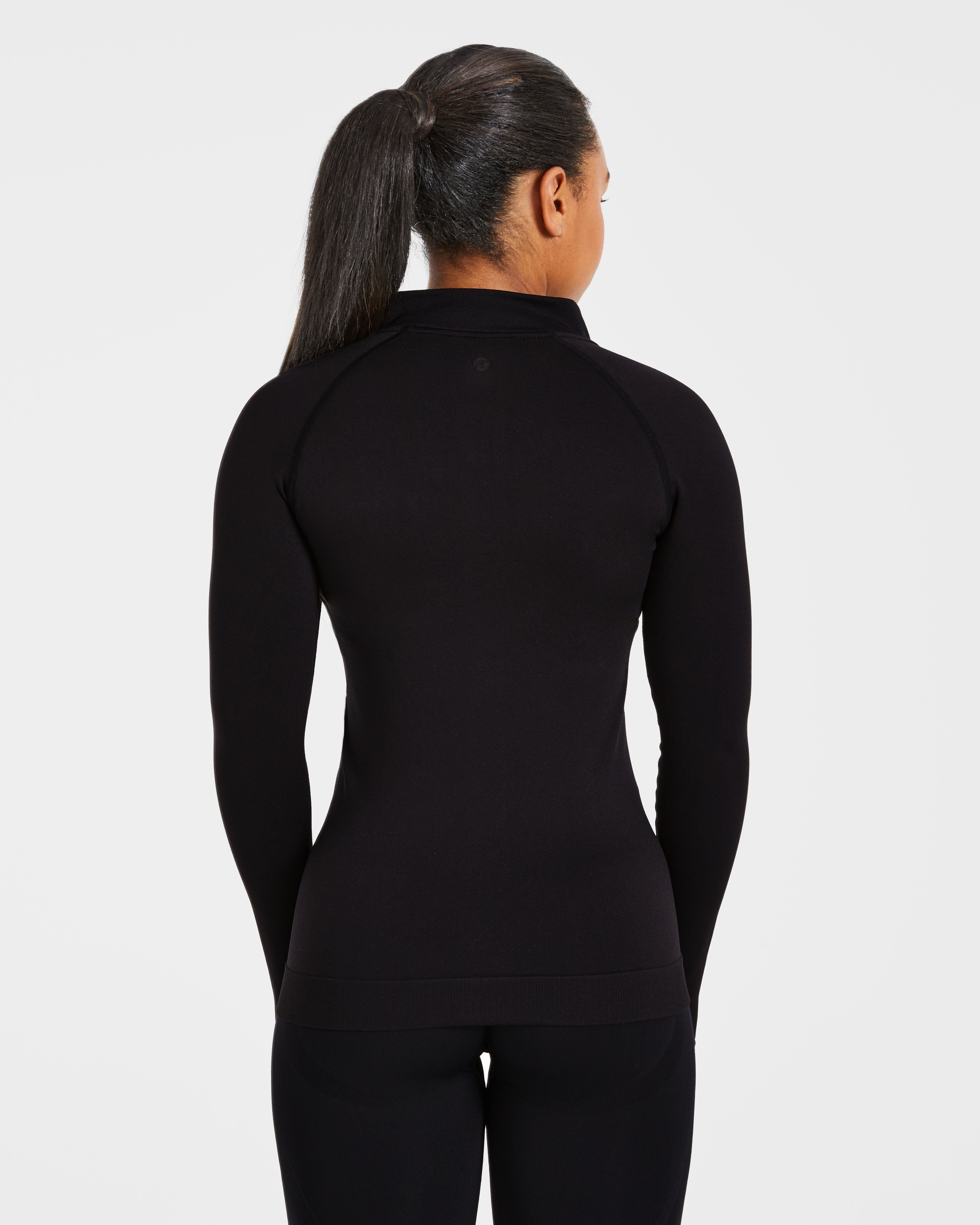 Essential Seamless Zip Jacket - Negro