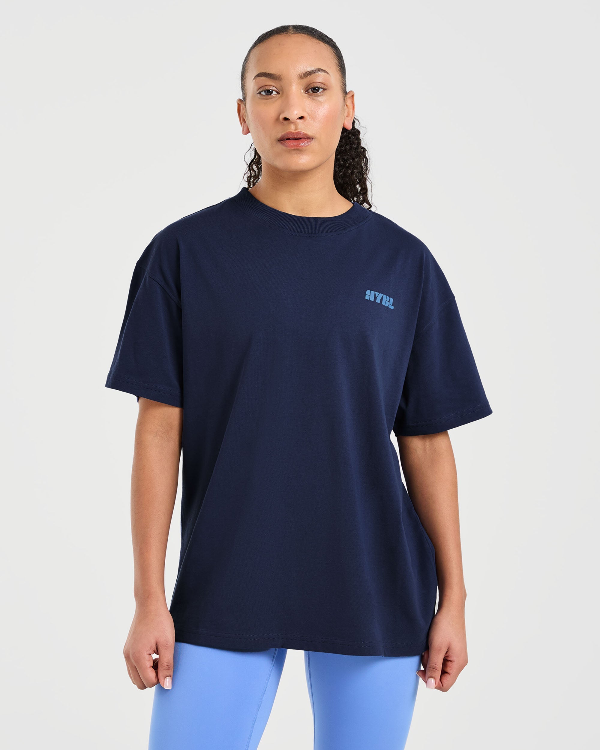 Camiseta Oversized Retro de Atletismo - Azul marino