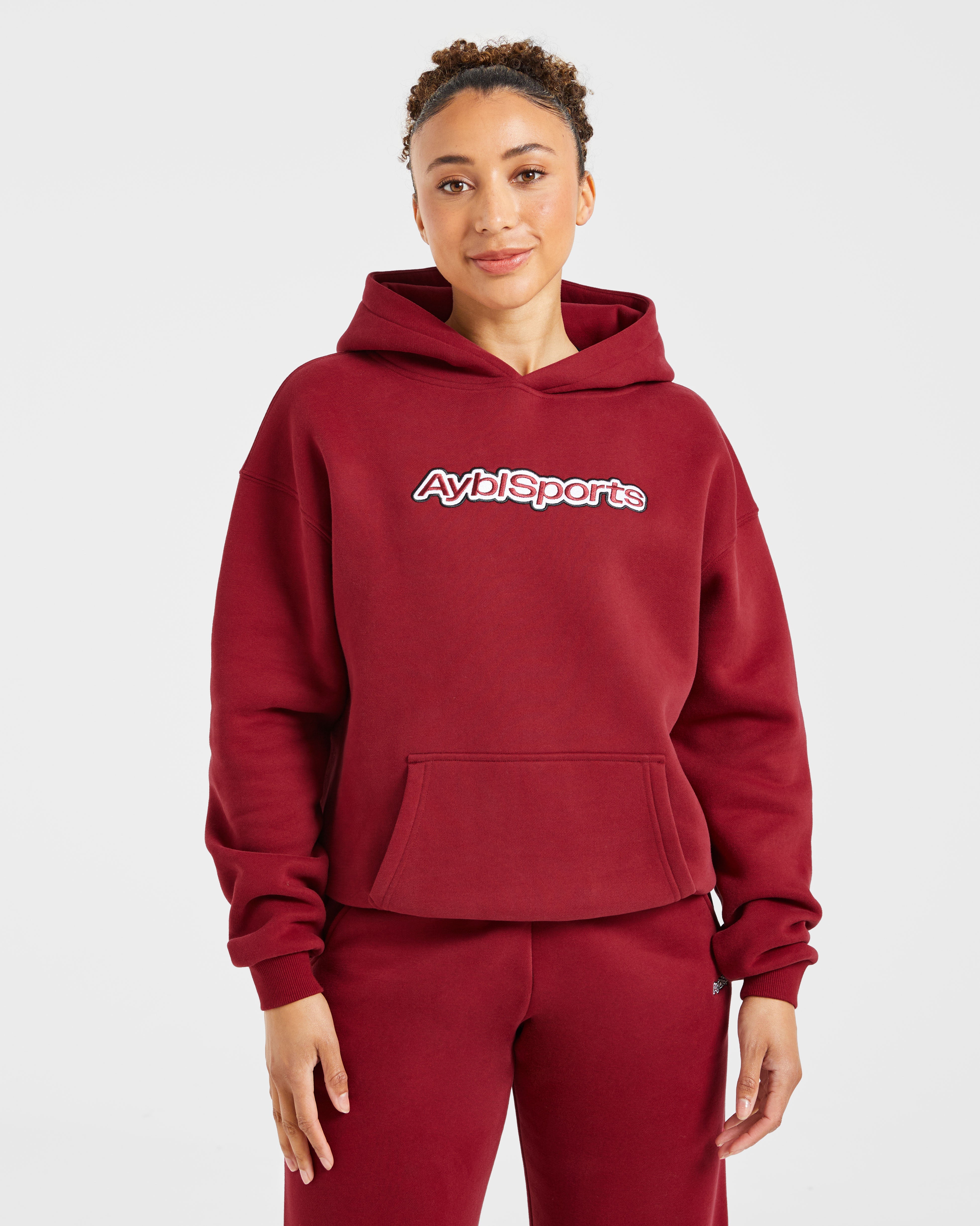 Sudadera Oversized con Dibujo Deportivo AYBL - Burdeos