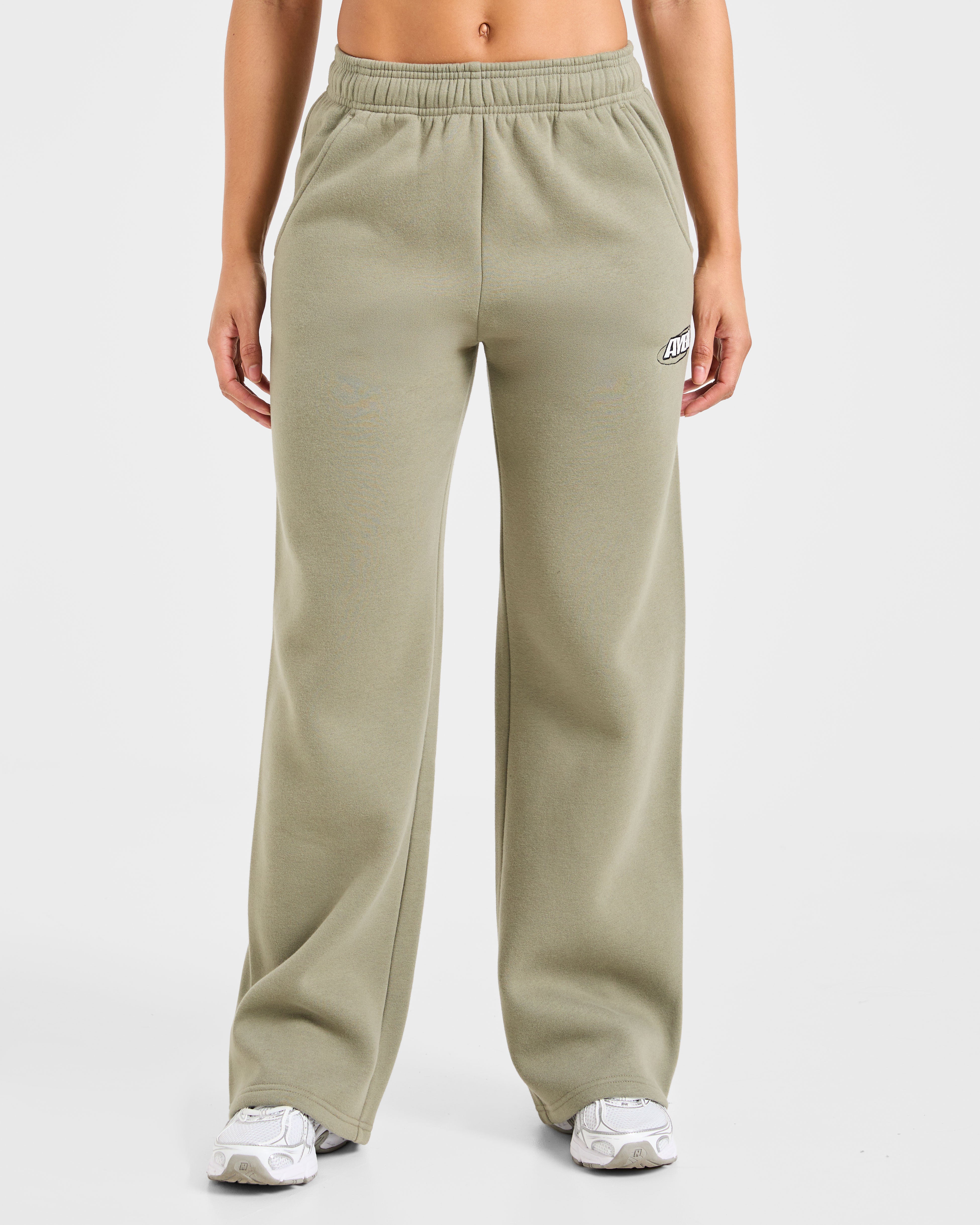 Joggers Oversized de Pierna Recta Essentials para Deportes - Olivo Apagado
