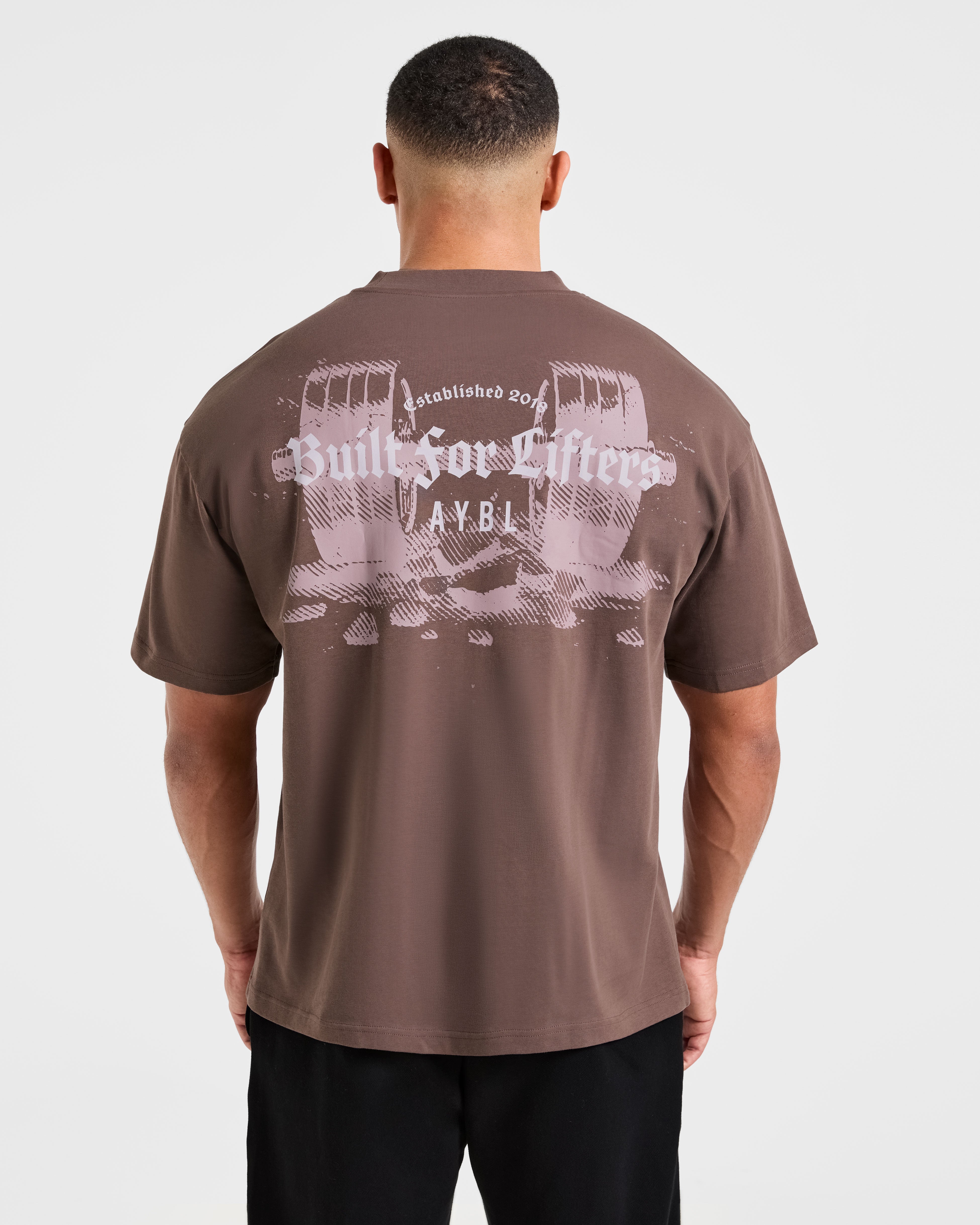 Camiseta Oversized Hecha para Entrenadores - Marrón Vintage
