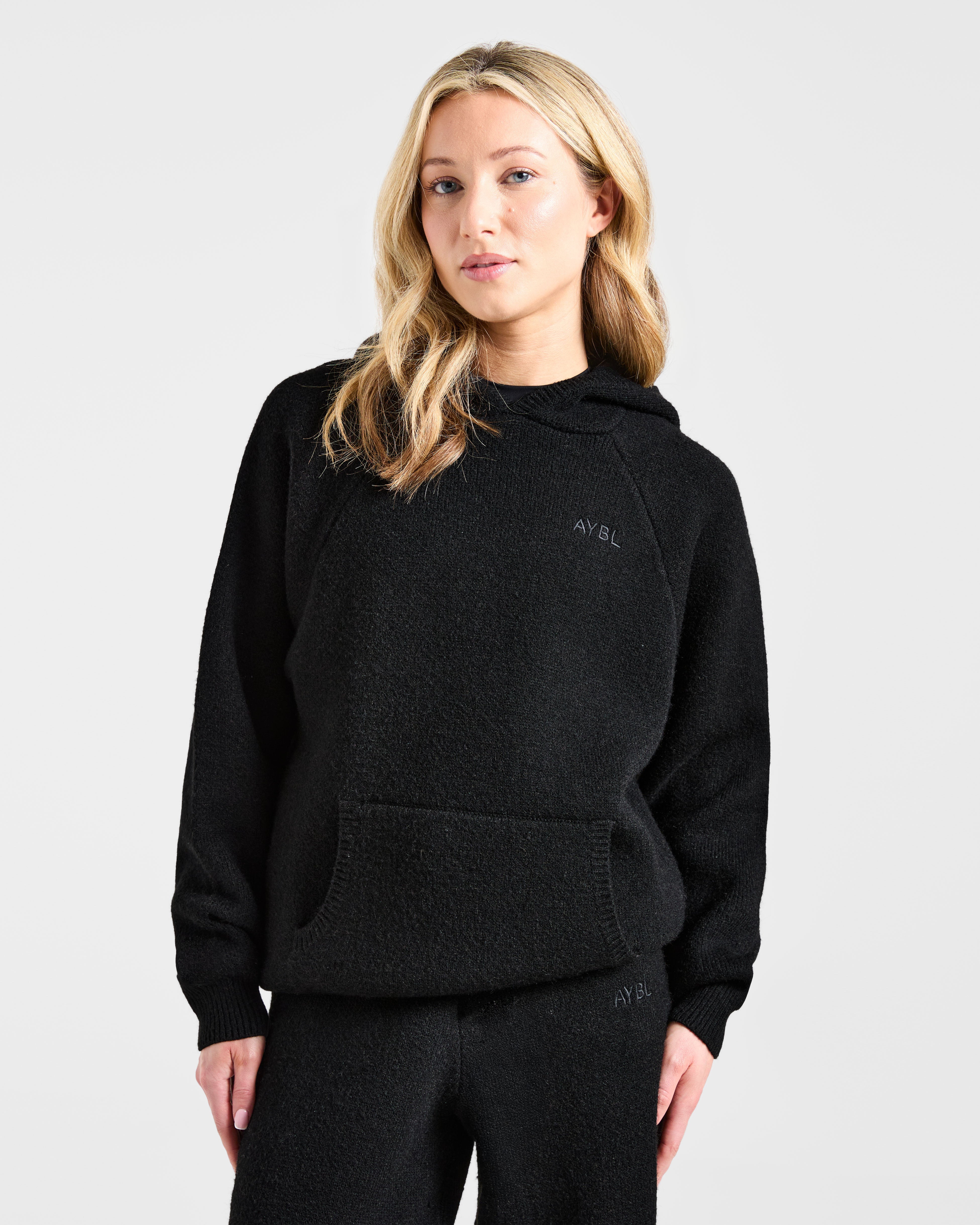 Sudadera Oversized de Punto Suave - Negro