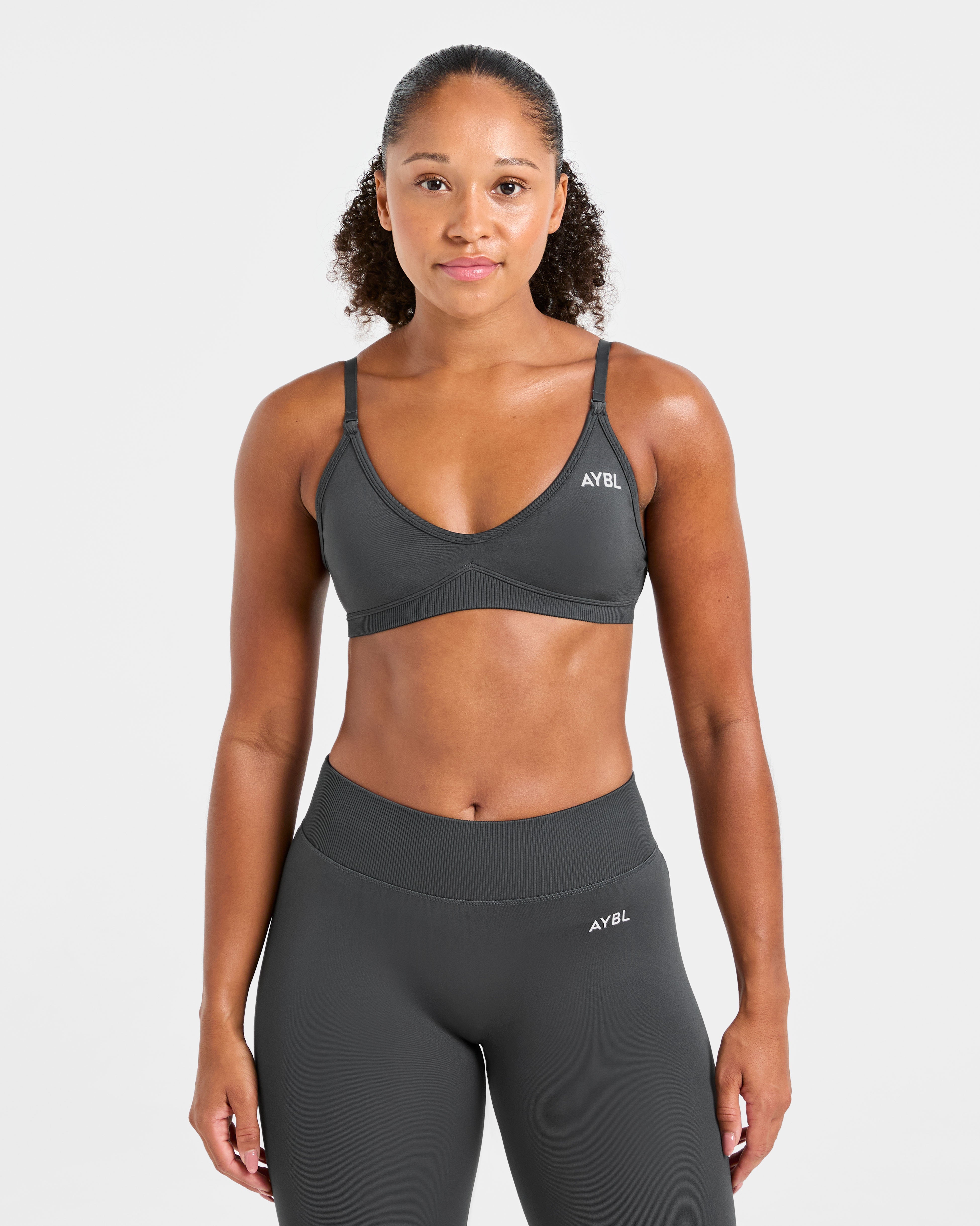 Adapt Sports Bra sin costuras con tirantes - Carbón oscuro