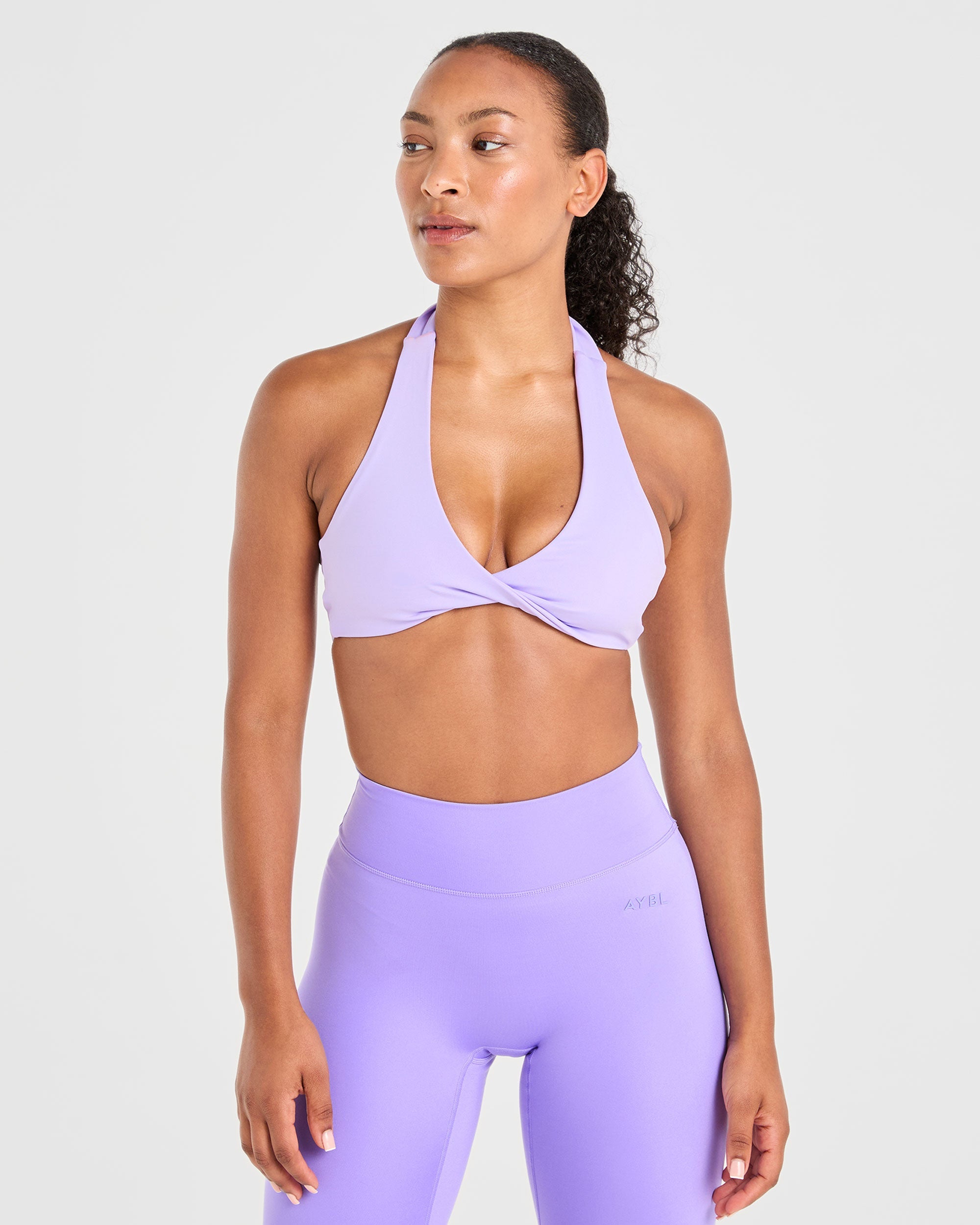 Sports Bra Halter Essential - Morado Pastel