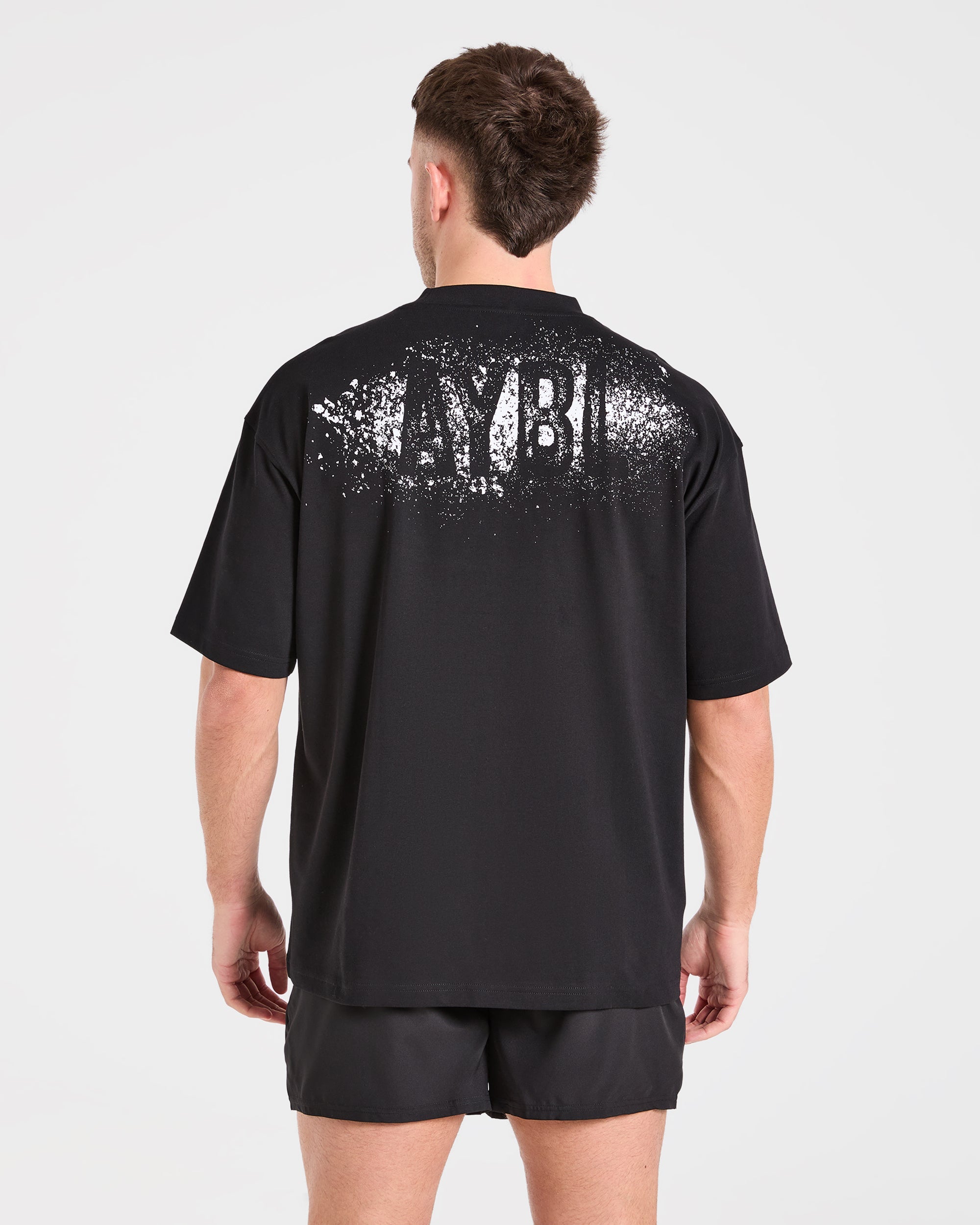Camiseta Oversized de Tiza para Gimnasio - Negro
