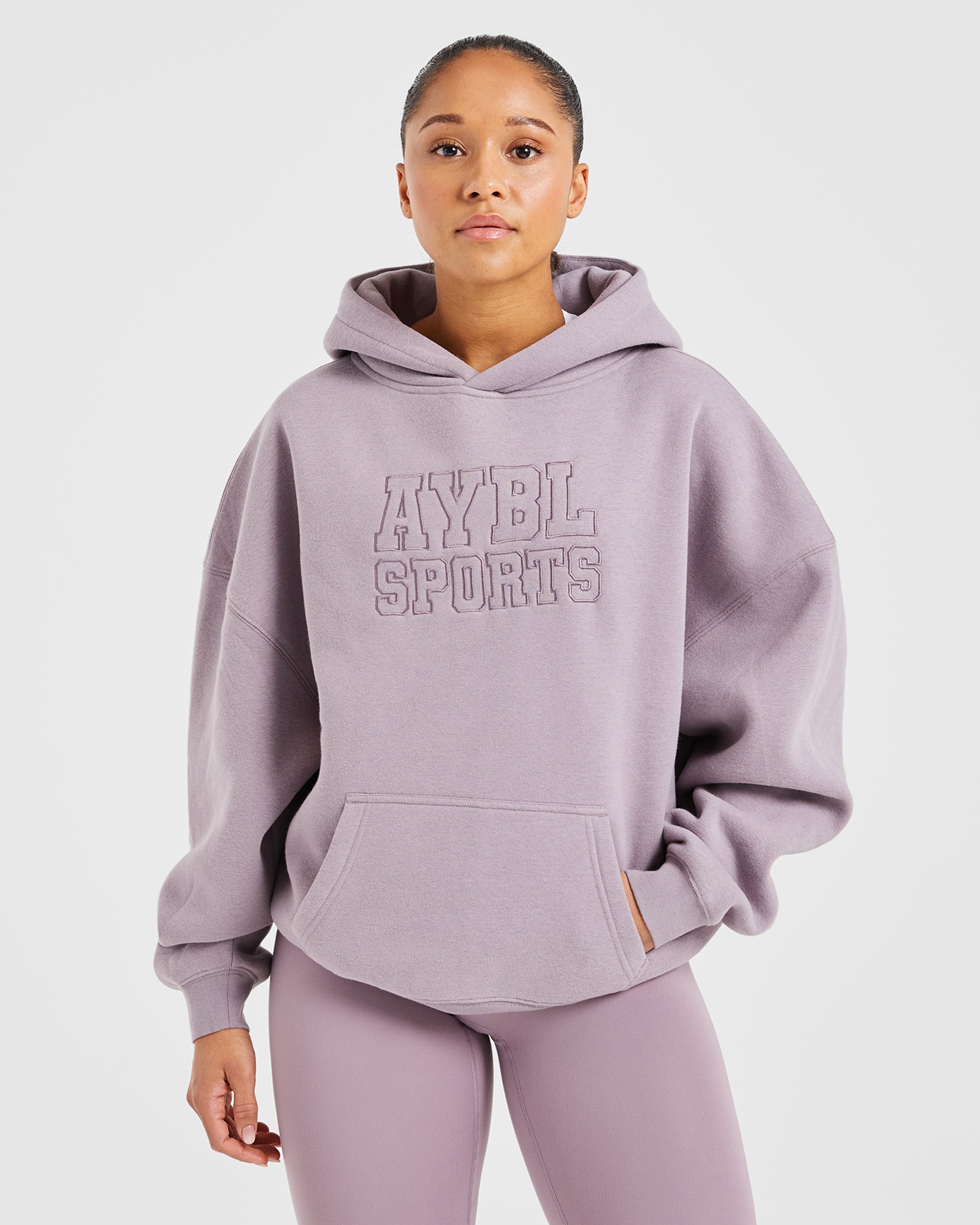 Sudadera Deportiva Oversized con Contorno - Púrpura Mauve