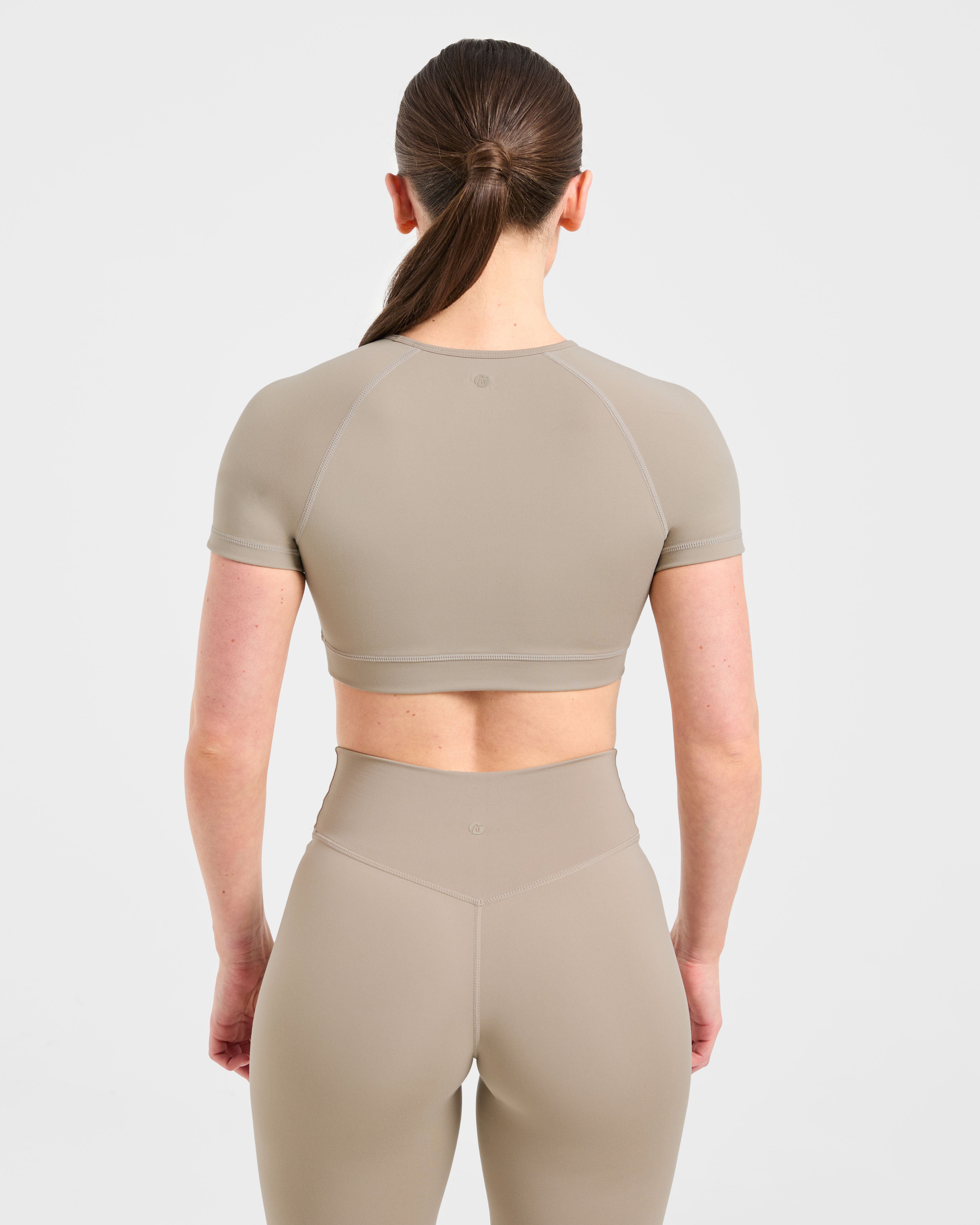 Crop Top Fundamental - Taupe Apagado