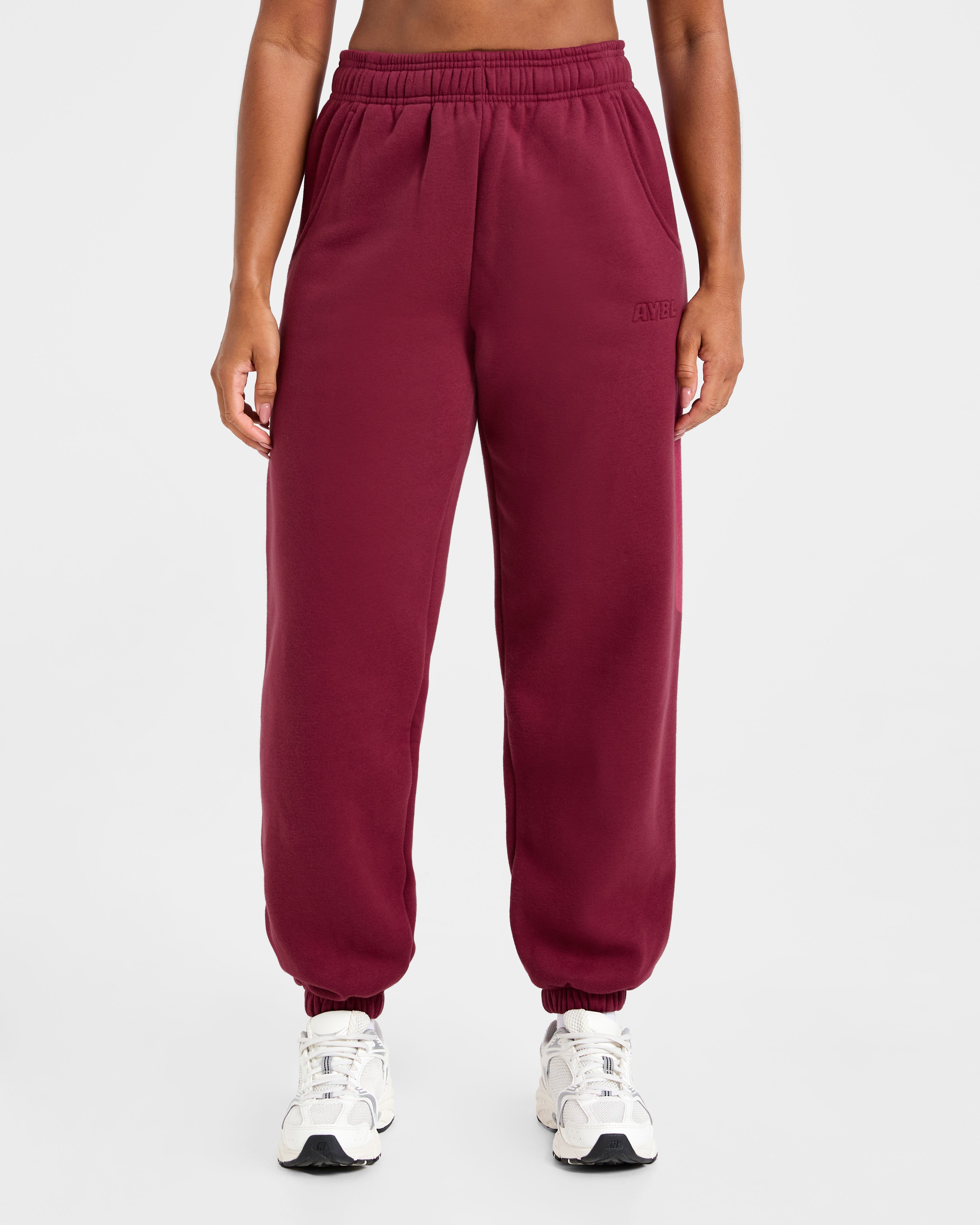 Pantalones Jogger Clásicos de Pelo Suave y Amplios - Raspberry Apagado