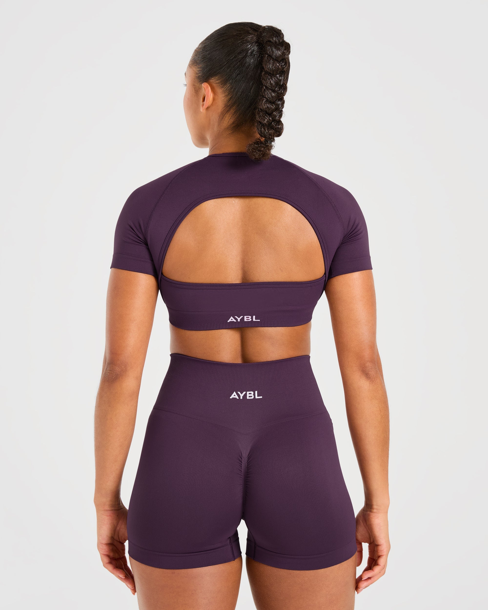 Crop Top Sin Costuras Power - Vino Tinto