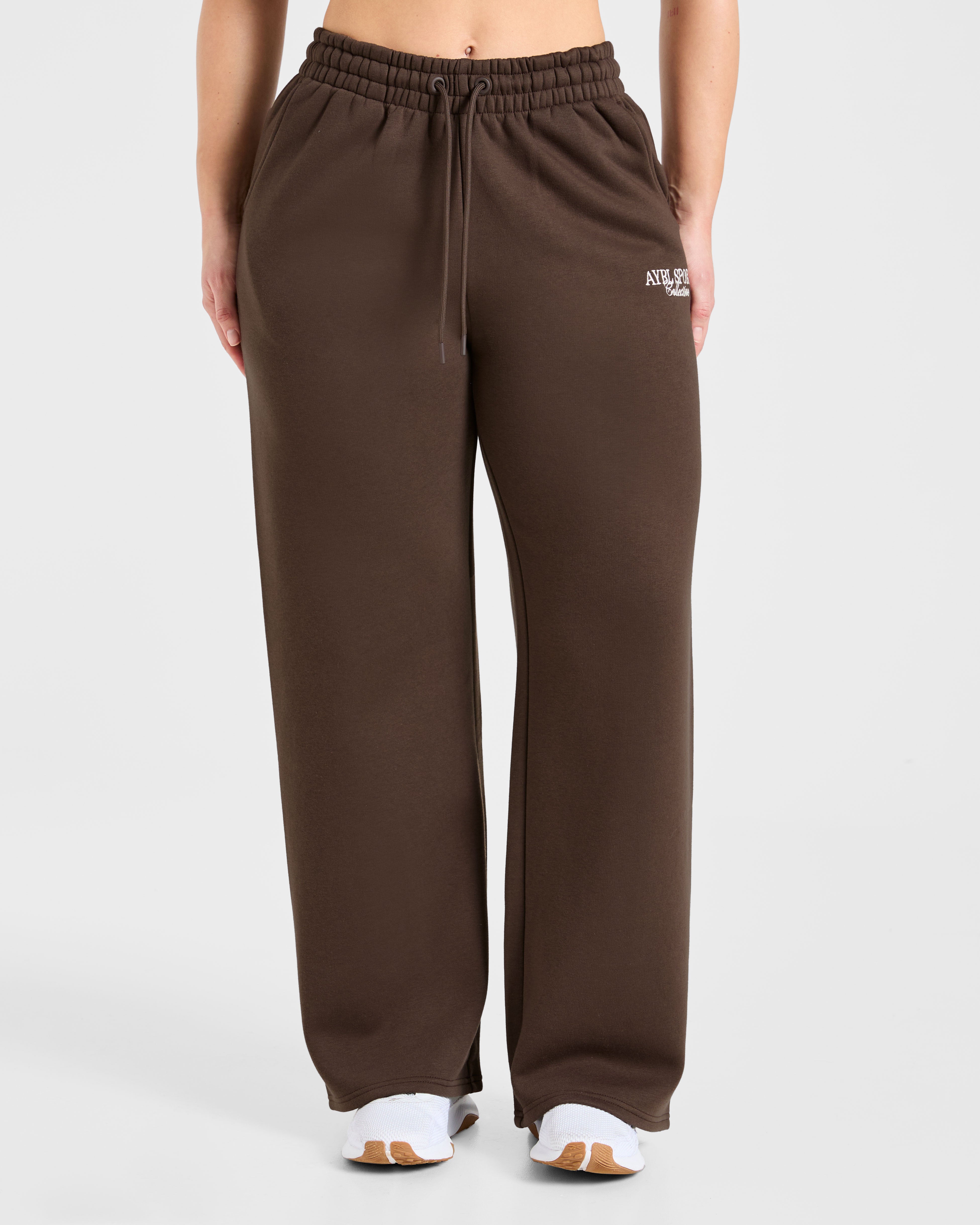 Pantalones Jogger Oversized de Pierna Recta Sports Collective - Marrón
