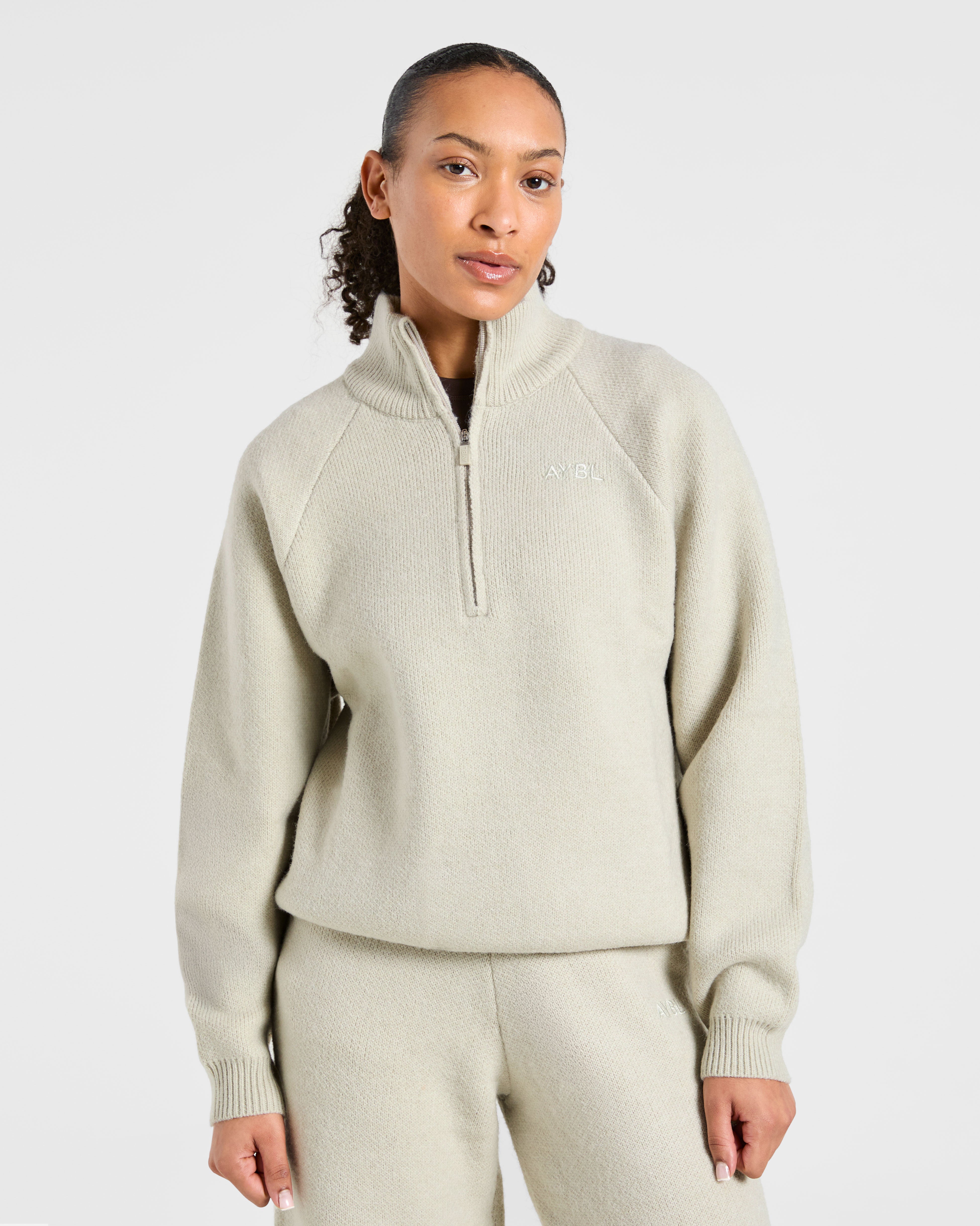 Suéter Oversized de Punto Suave con Cremallera 1/4 - Seasalt