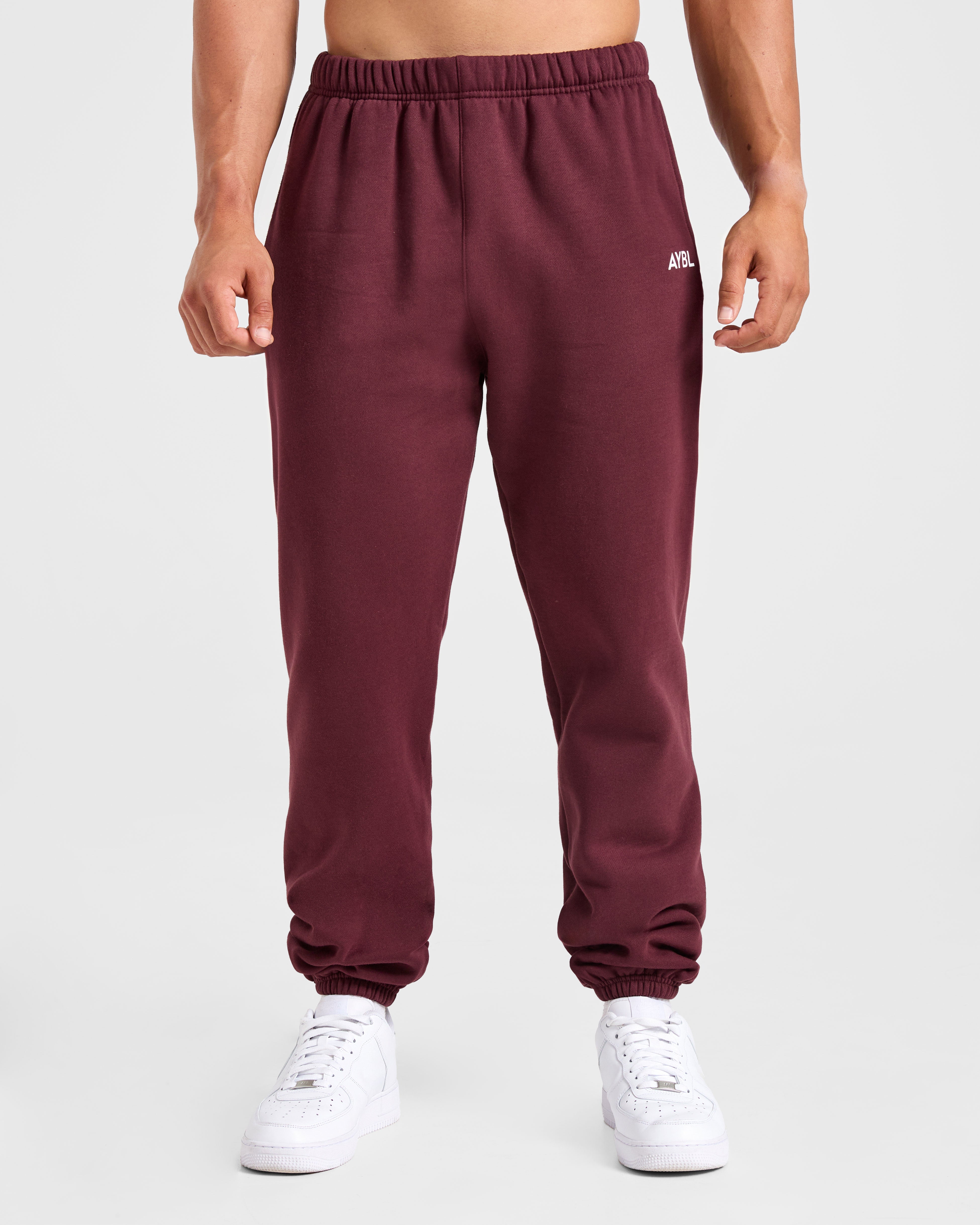 Pantalones Jogger Oversized Esenciales - Rojo Burgundy