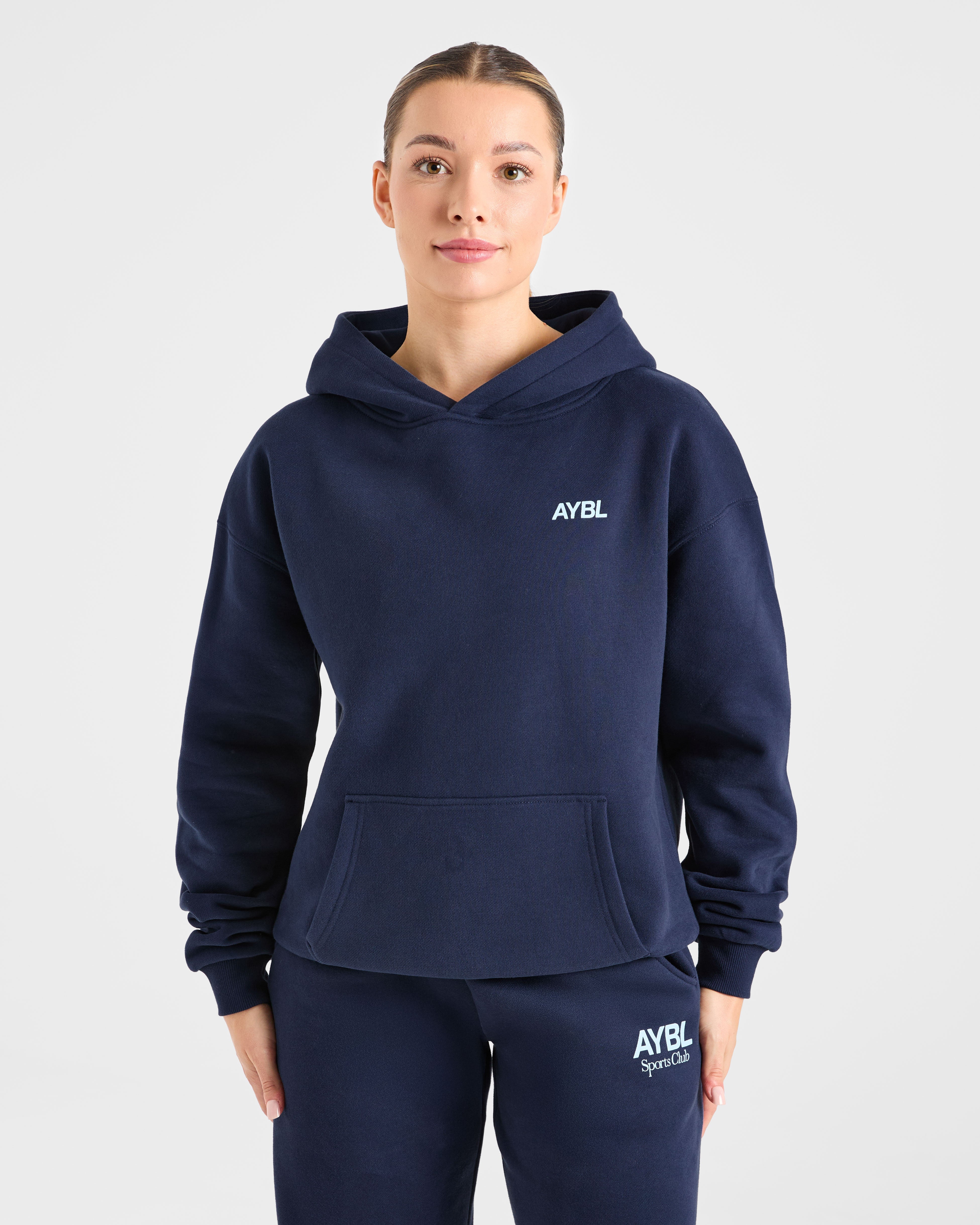 Sudadera AYBL Sports Club de corte amplio - Azul marino/azul