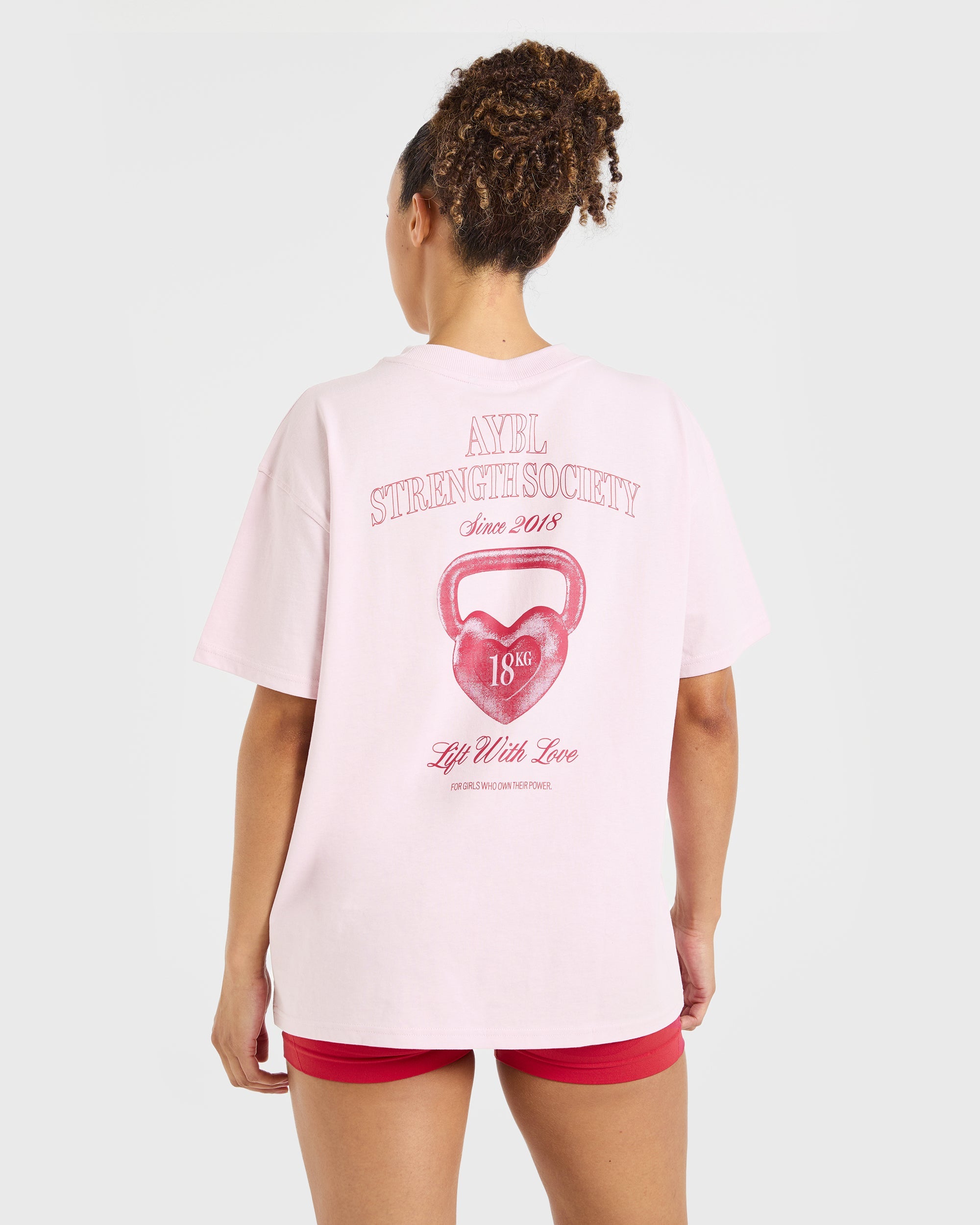 Camiseta Oversized Lift Love AYBL - Rosa Helado