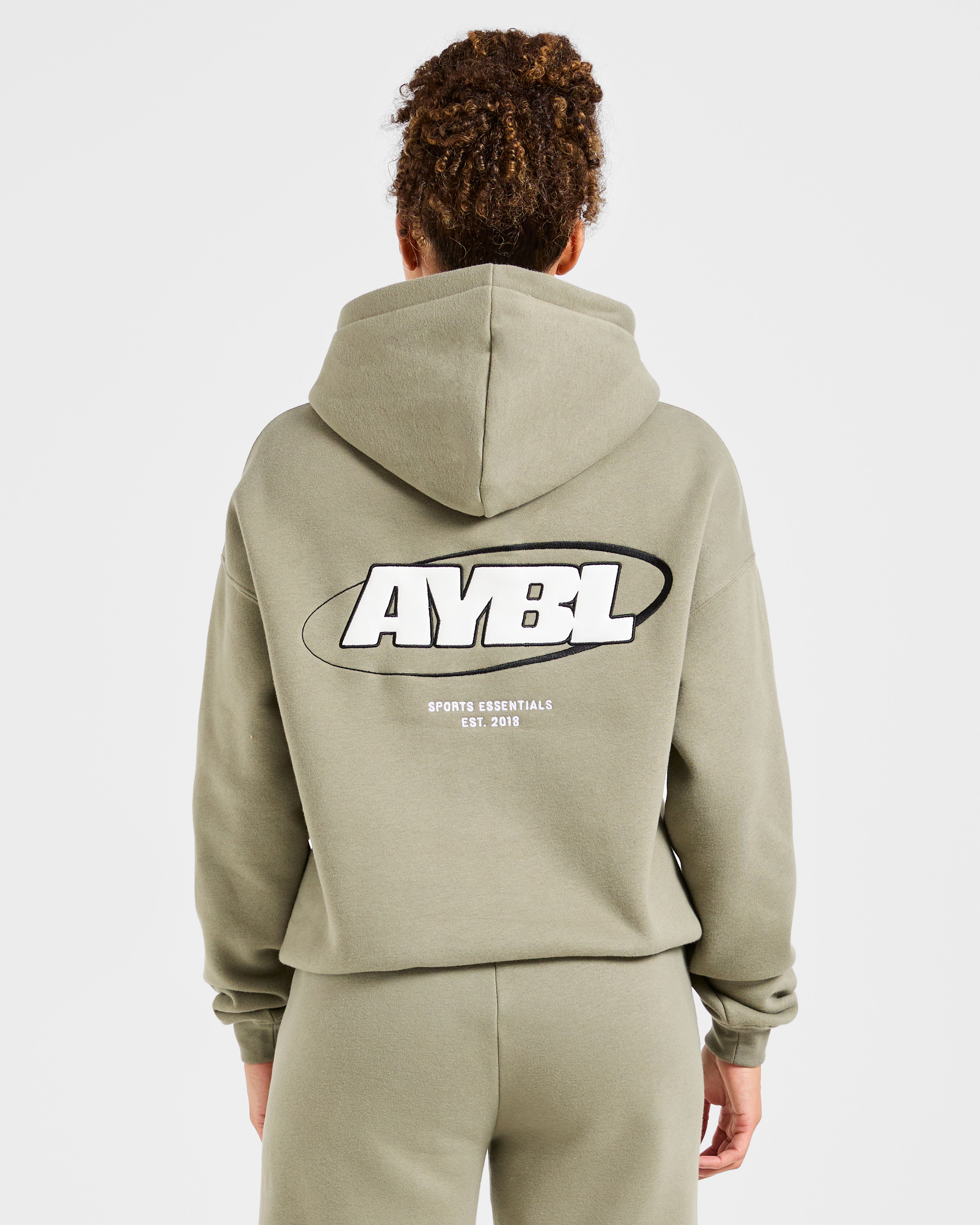 Sudadera Oversized Essential para Deportes - Oliva Apagado