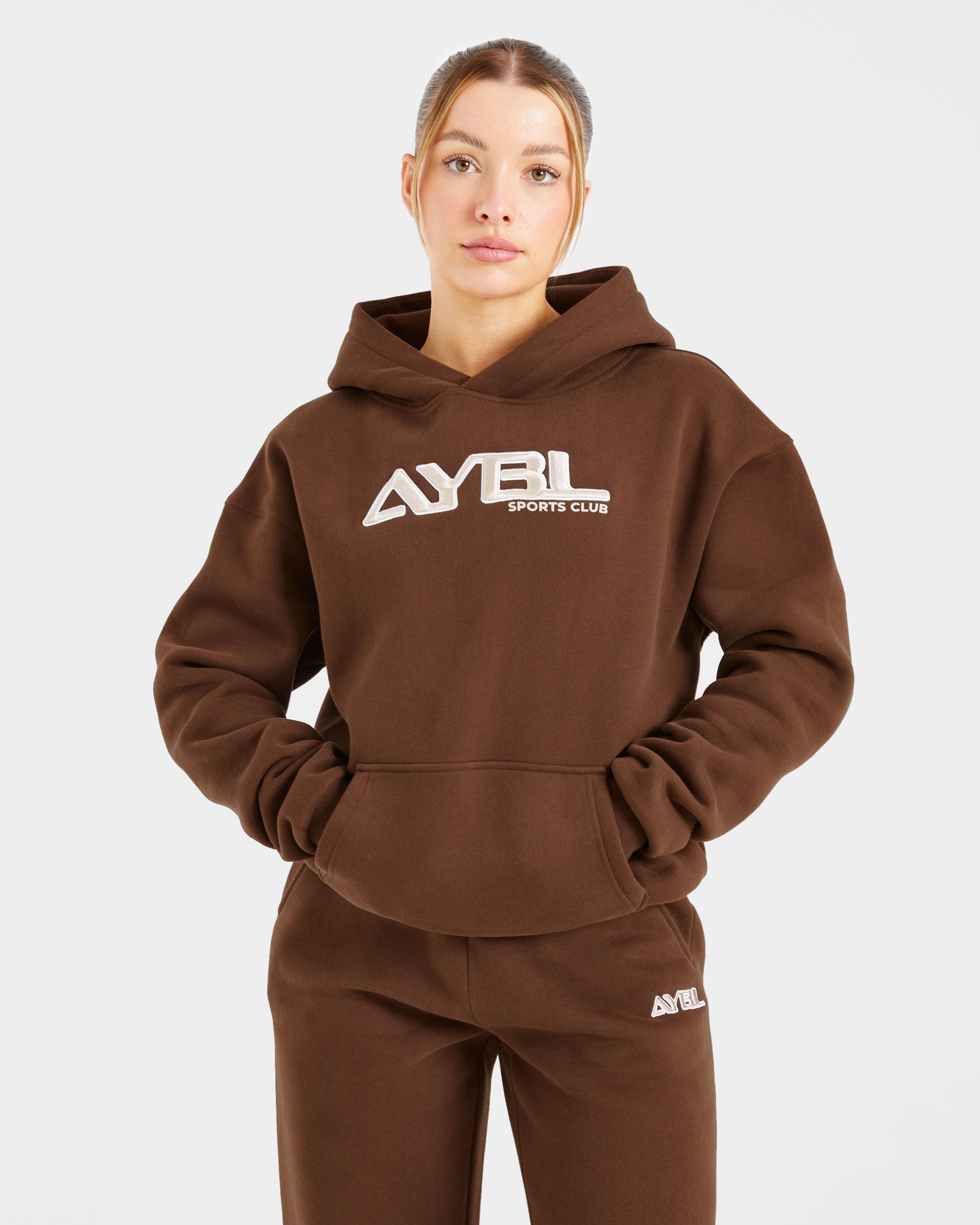 Sudadera Oversized Retró Bordada - Marrón