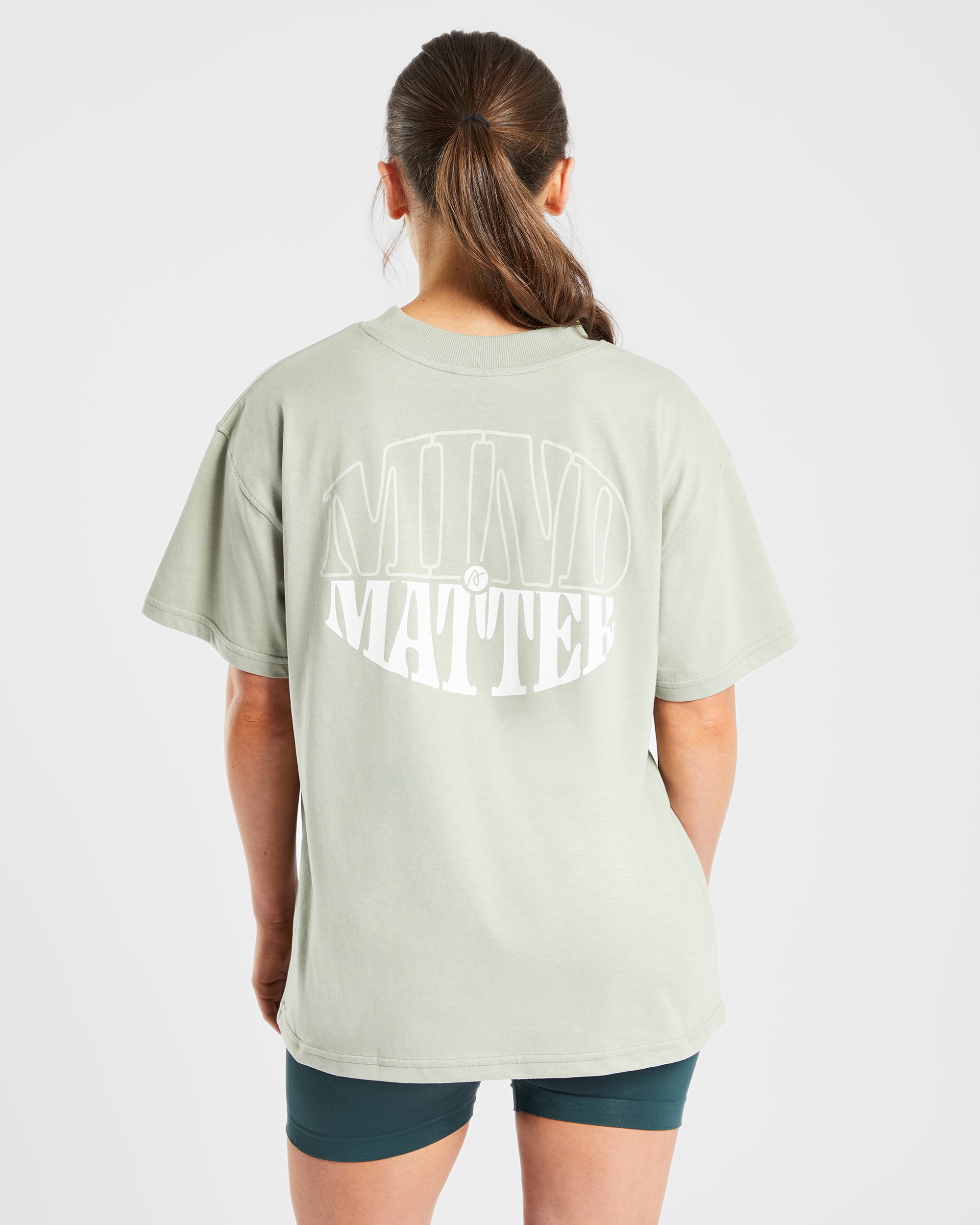 Camiseta Oversized Mind Over Matter - Verde