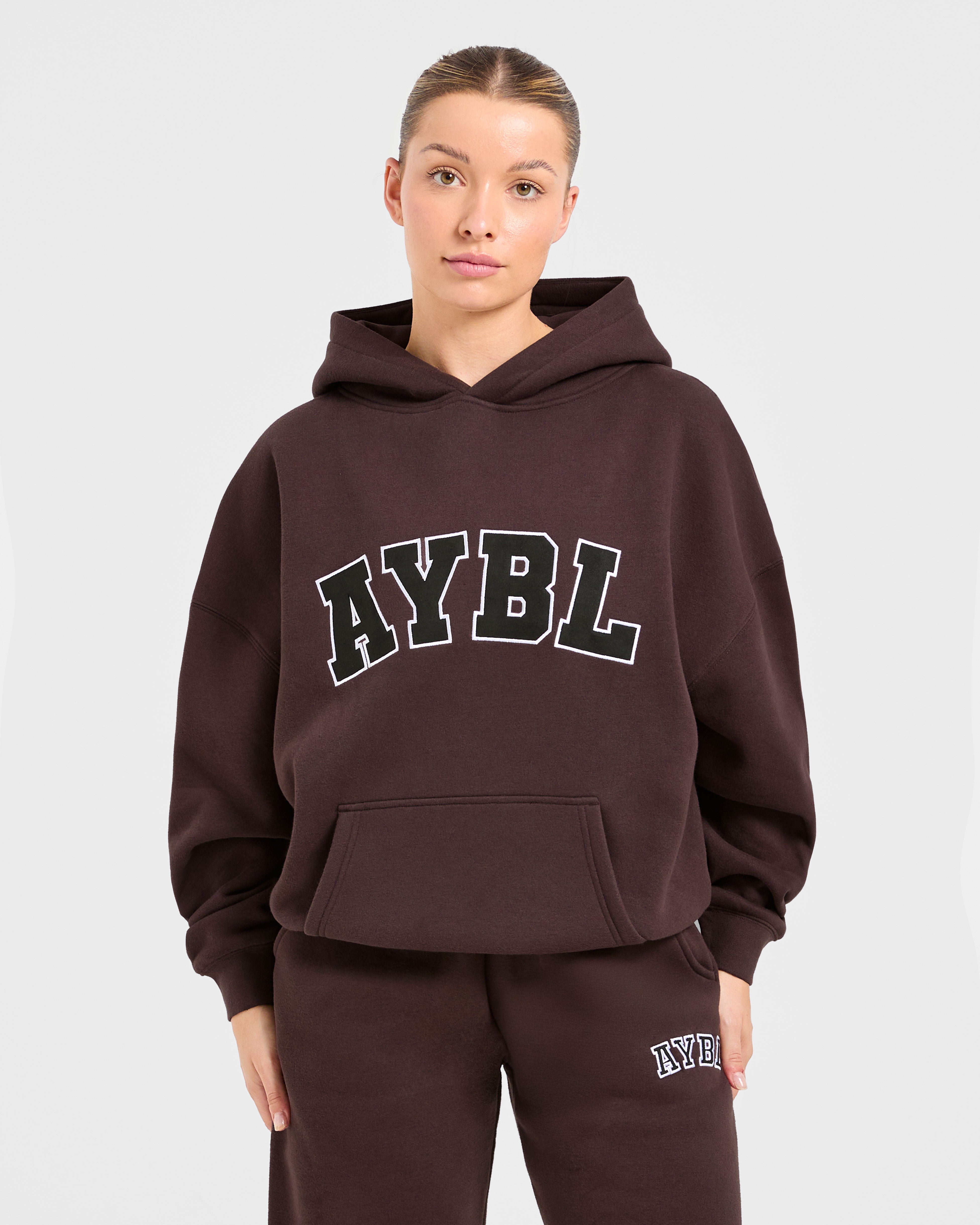 Sudadera Oversized Varsity 2.0 - Café Marrón