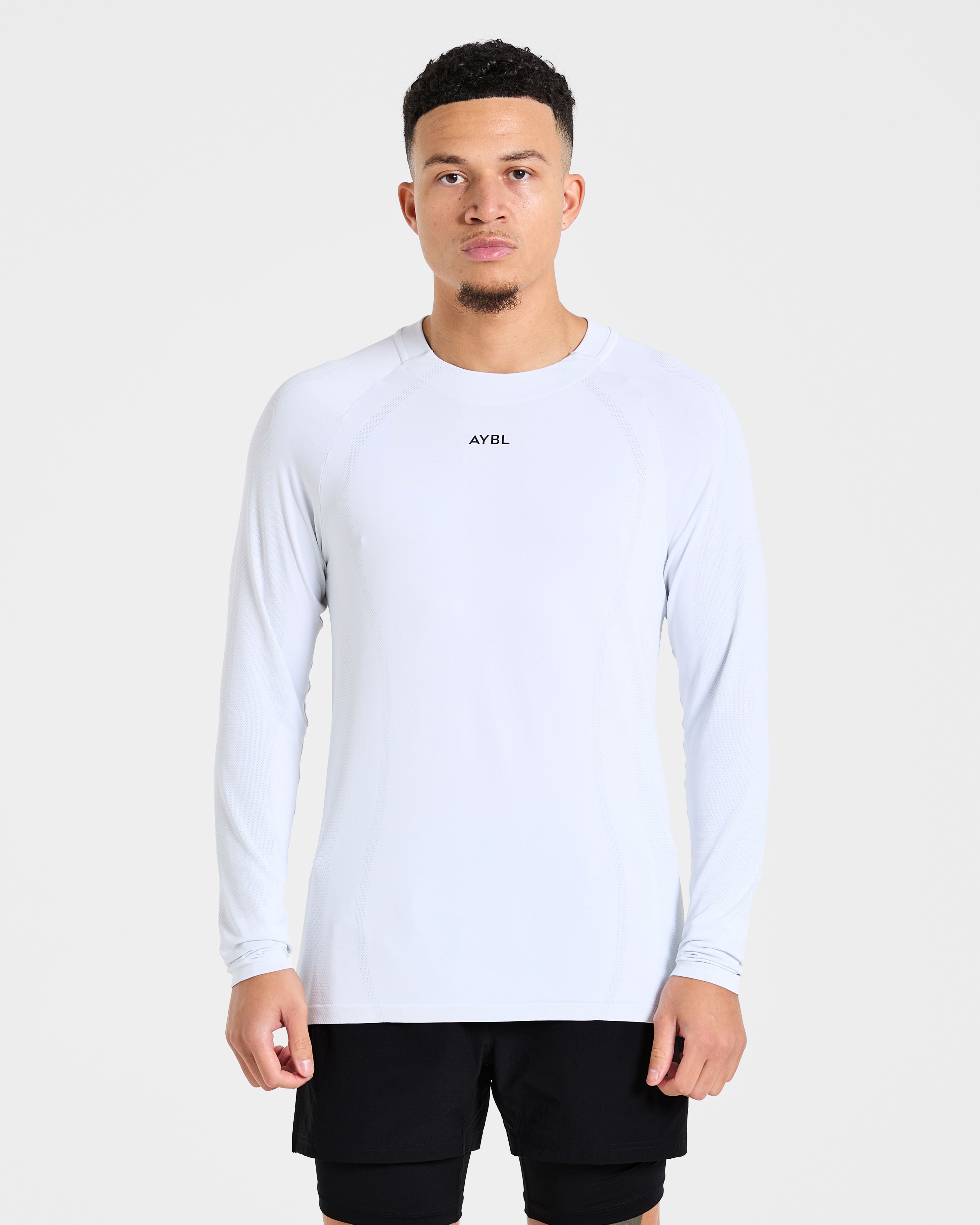 Camiseta de manga larga sin costuras Attain - Blanco Tormenta