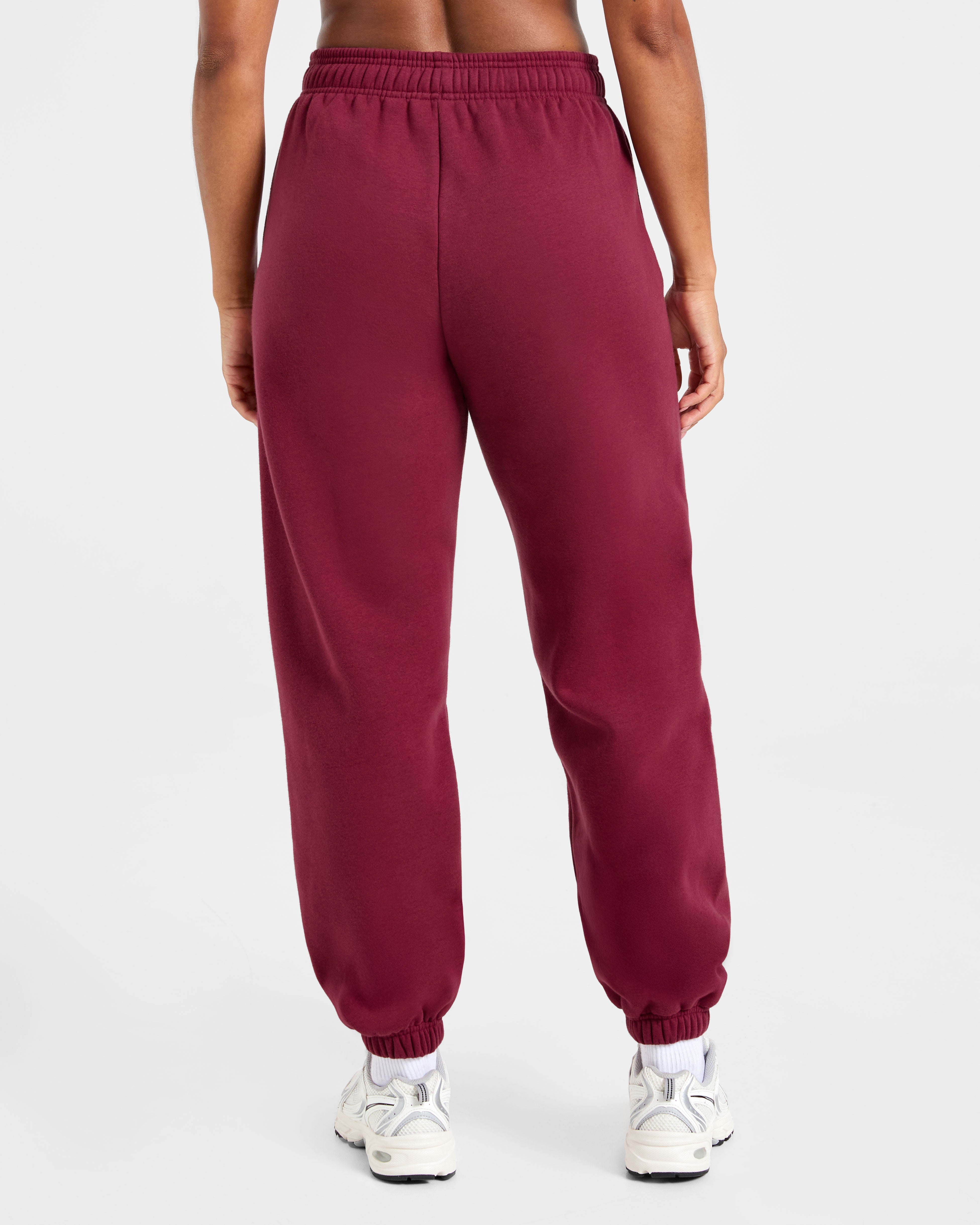 Pantalones Jogger Clásicos de Pelo Suave y Amplios - Raspberry Apagado