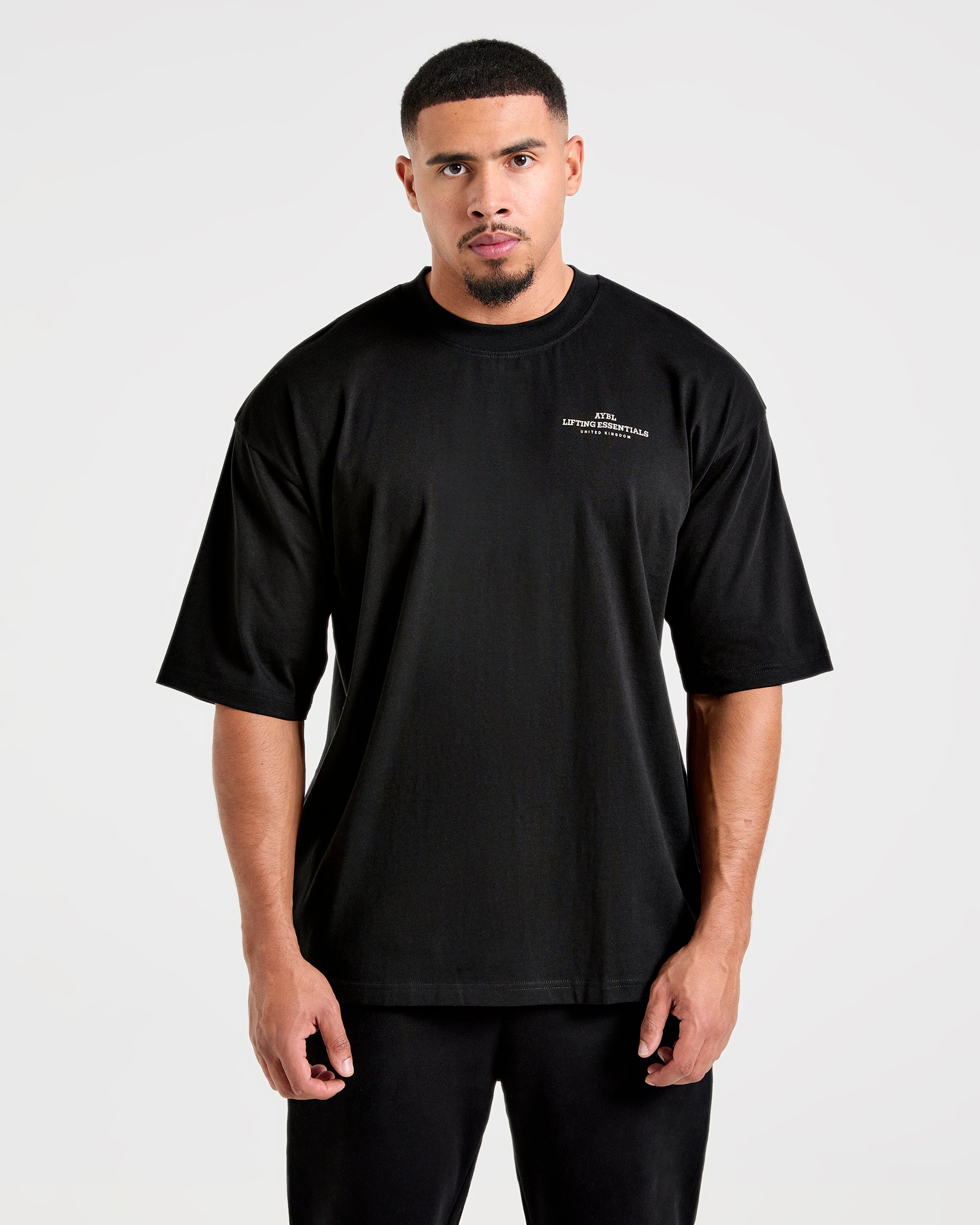 Camiseta Oversized Essentials Apex - Negro/Cream