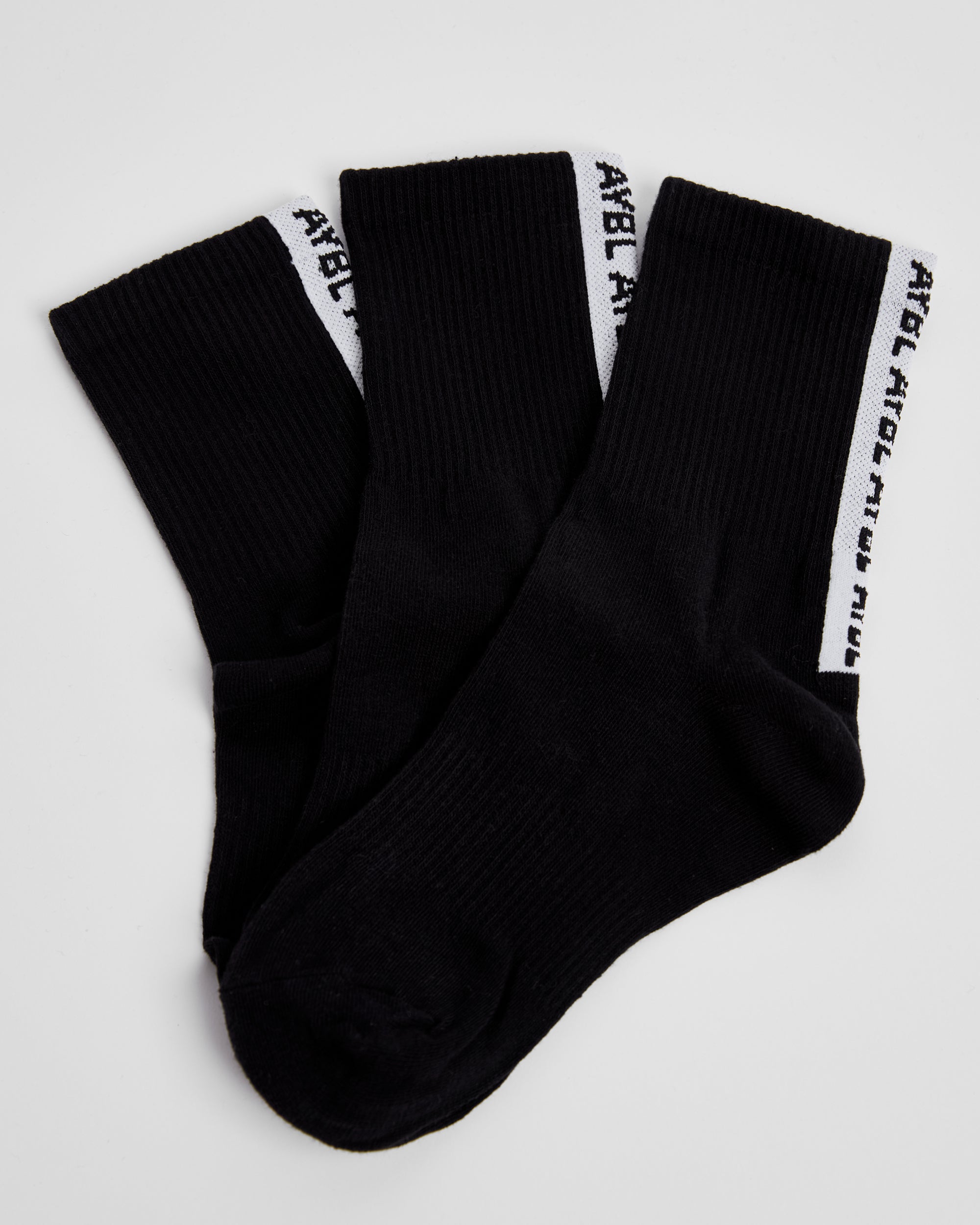 Calcetines de manga crew con estampado trasero diario (3 unidades)