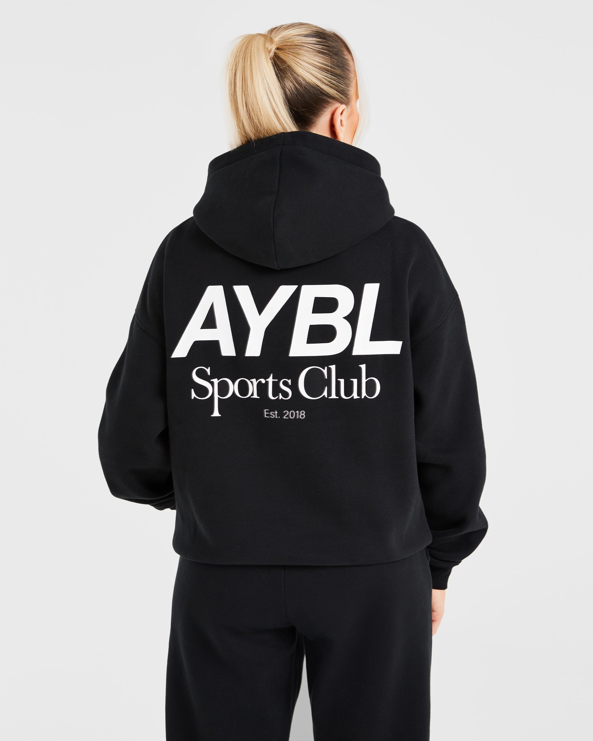 Sudadera Oversized del Club Deportivo AYBL - Negro/Blanco