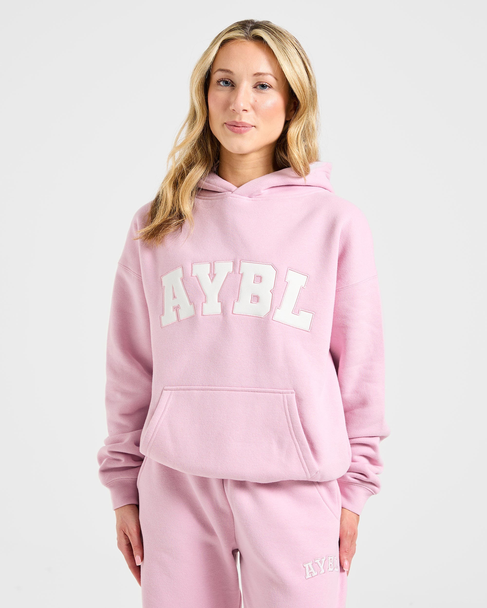 Sudadera Oversized Varsity 2.0 - Rosa Helado