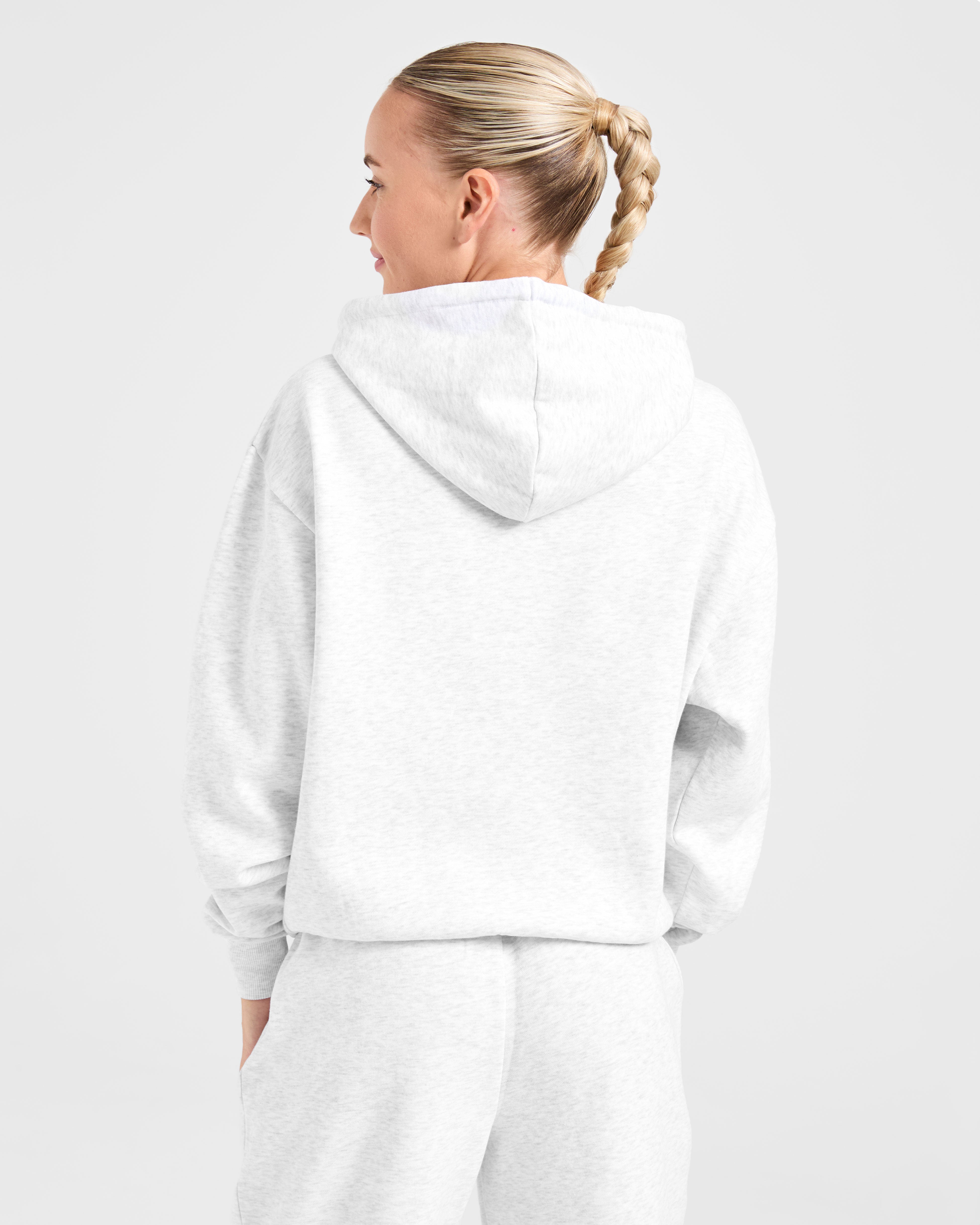 Sudadera Oversized con Cremallera Estilo Vida - Gris Lágrima