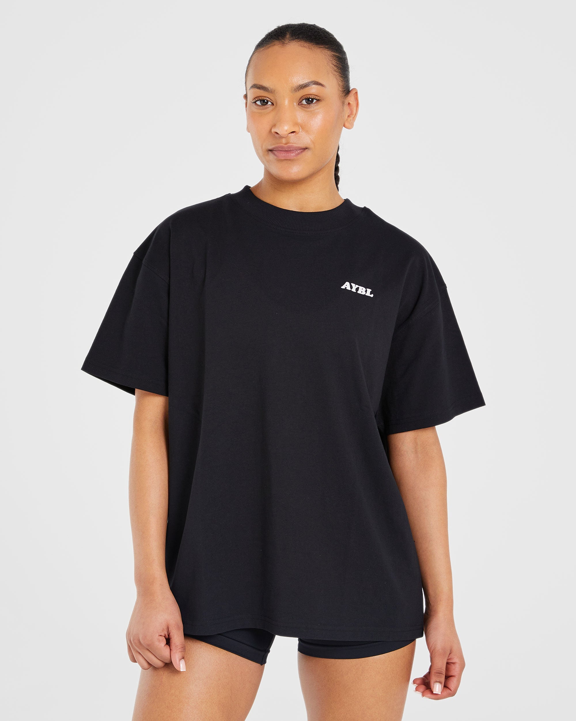 Camiseta Deportiva Sports Club Wavy Oversized - Negro