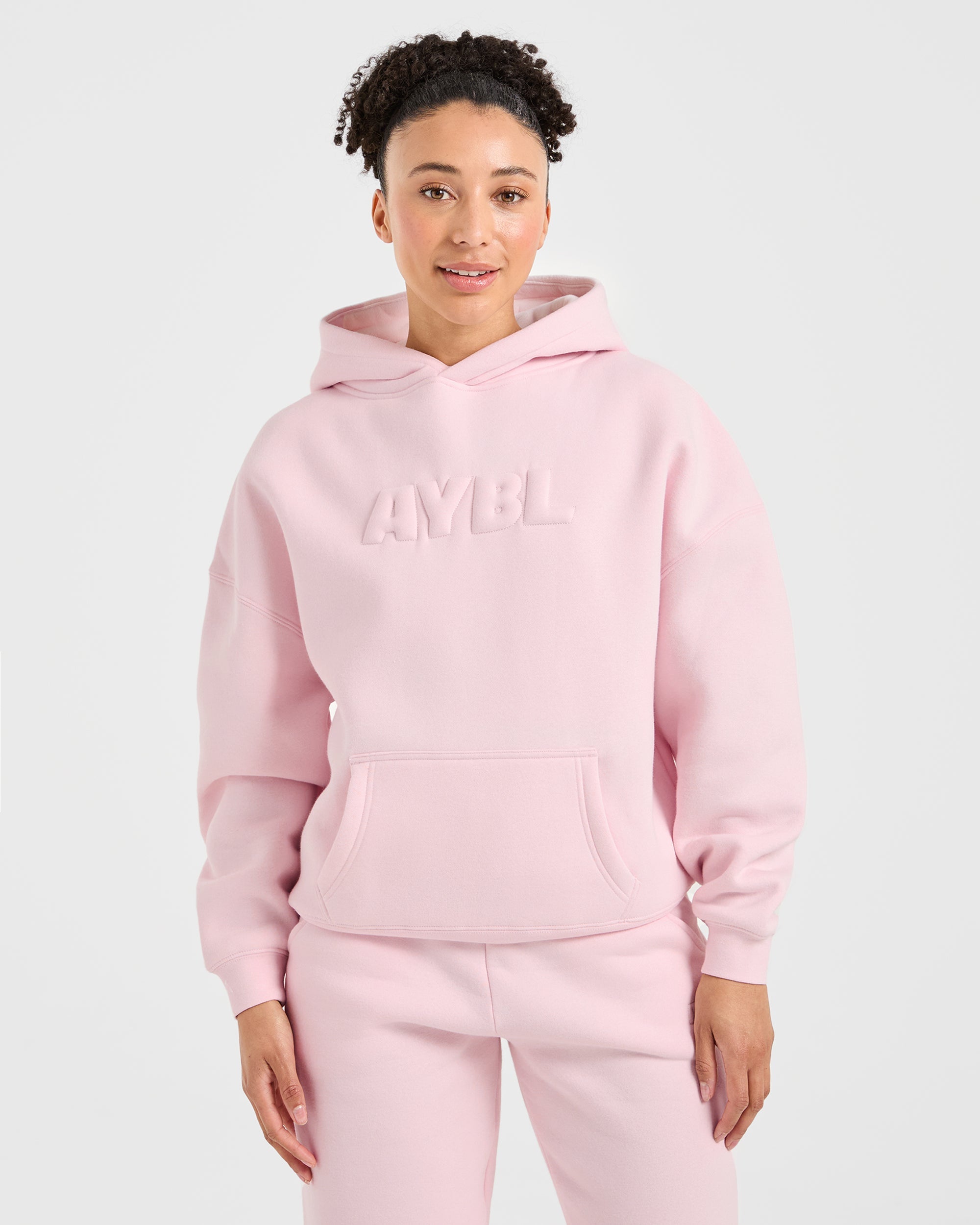 Sudadera Clásica Acolchada de Tamaño Grande - Rosa Pastel