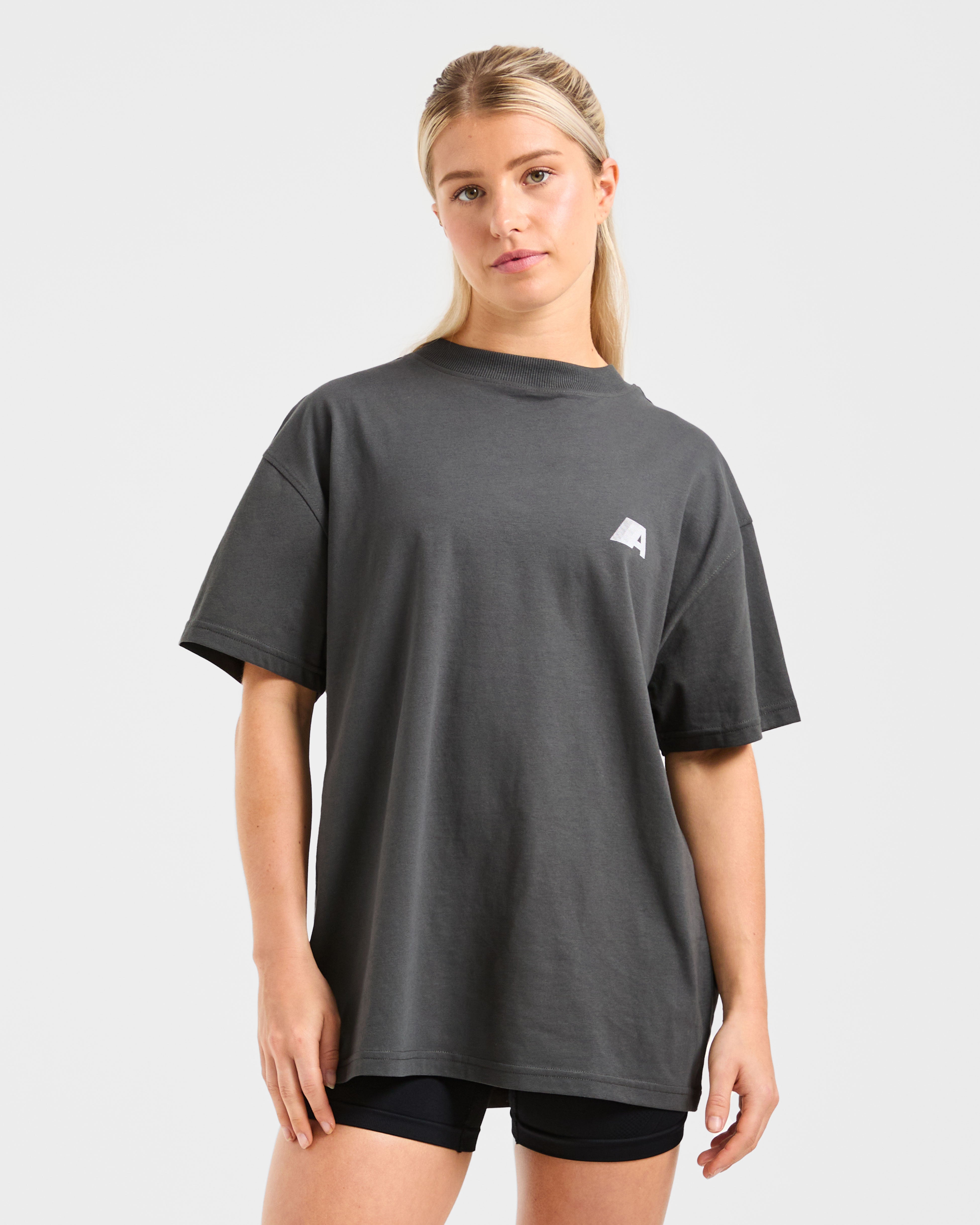Camiseta Oversized Retro Athletics - Gris