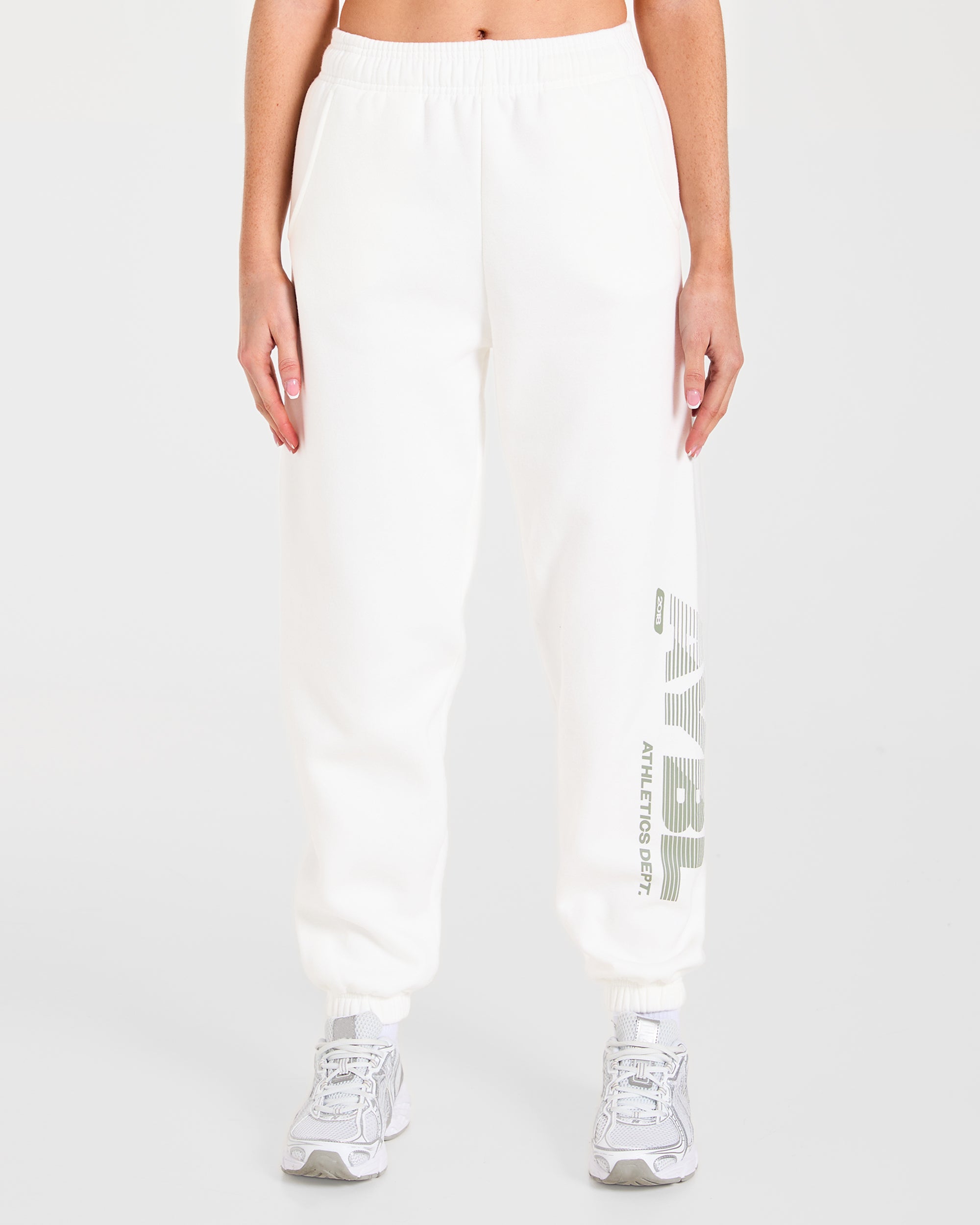 Pantalones Jogger Oversized del Departamento de Atletismo - Blanco Oficio